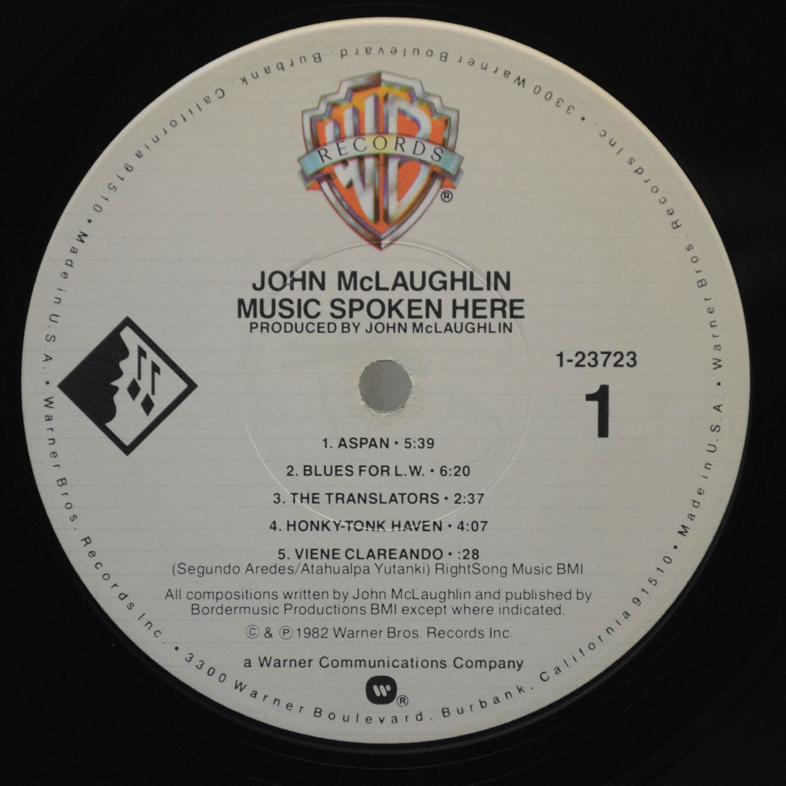 Виниловая пластинка John McLaughlin — Music Spoken Here (USA), 1982