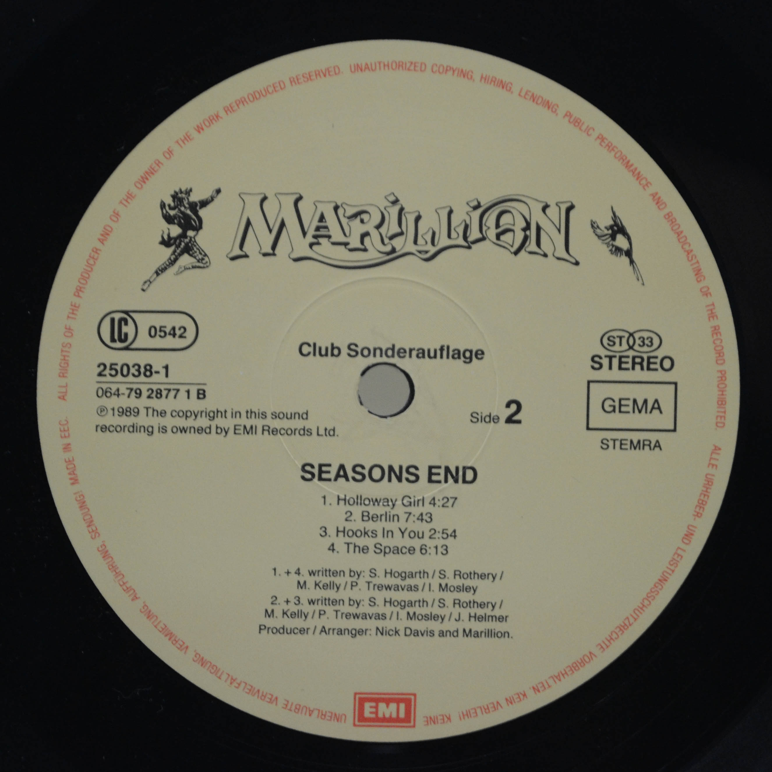 Marillion — Seasons End, 1989