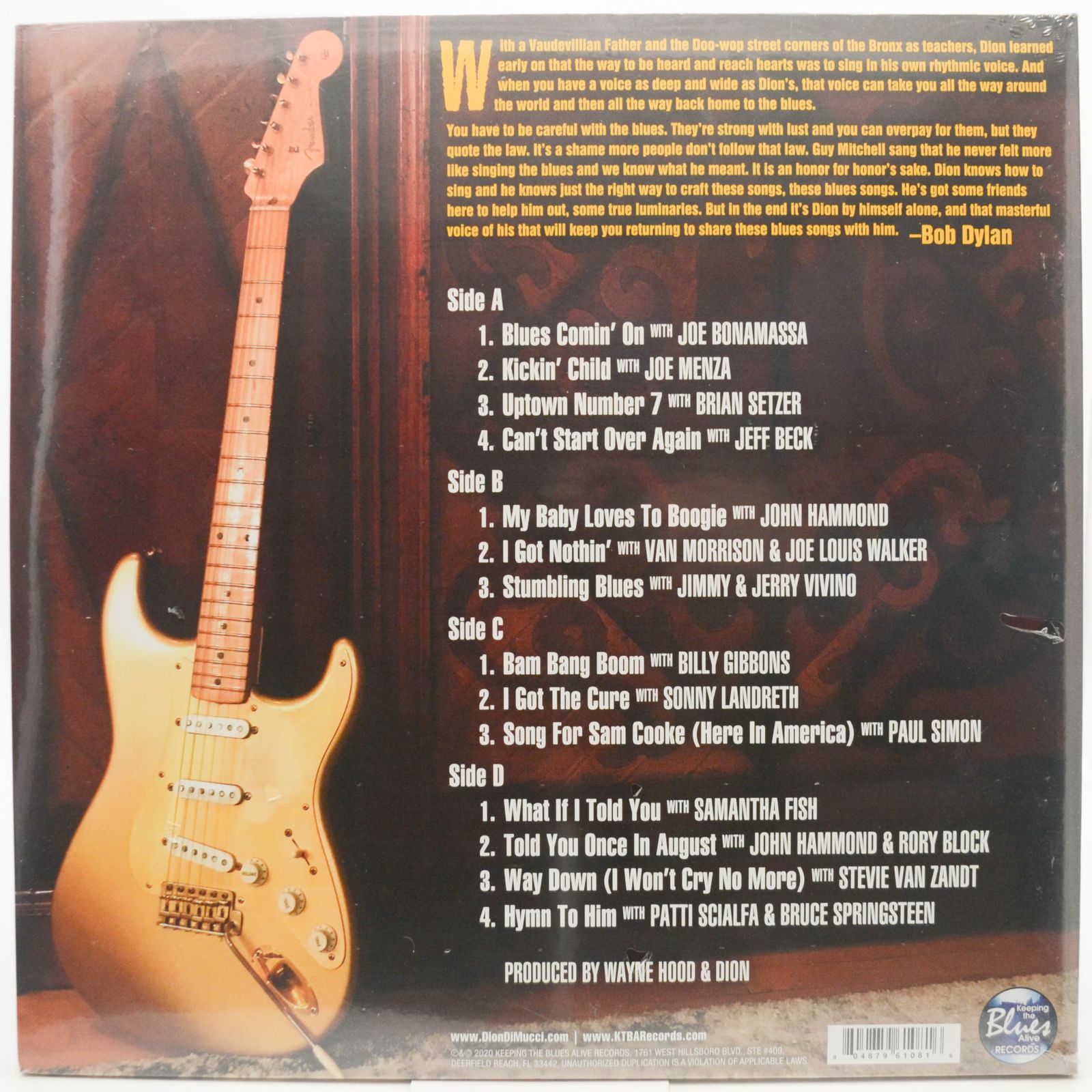 Виниловая пластинка Dion — Blues With Friends (2LP, USA), 2020