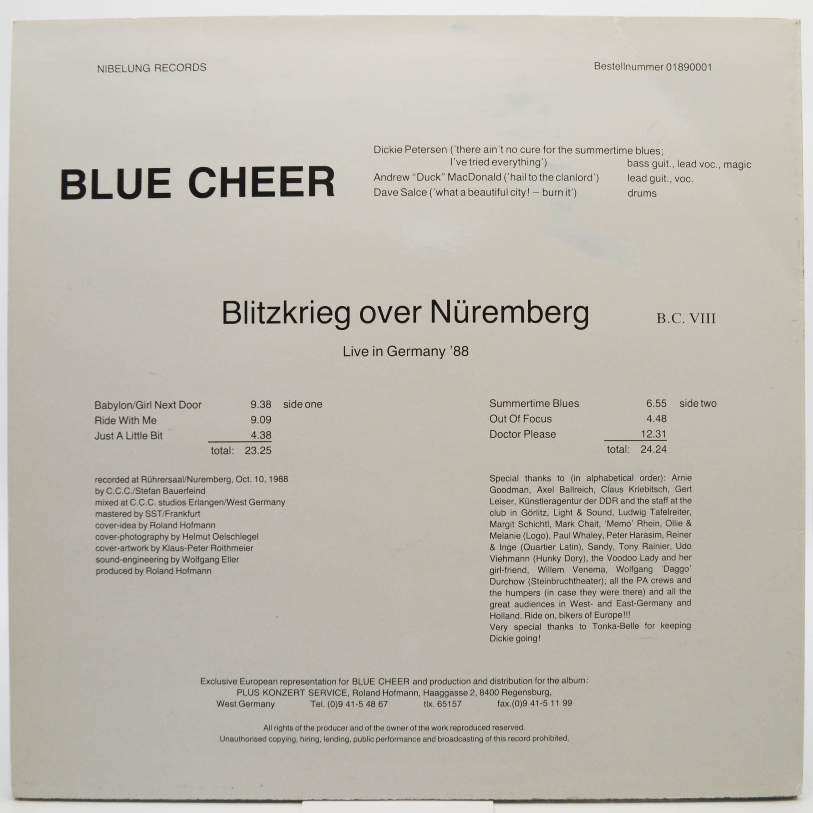 Виниловая пластинка Blue Cheer — Blitzkrieg Over Nüremberg, 1989