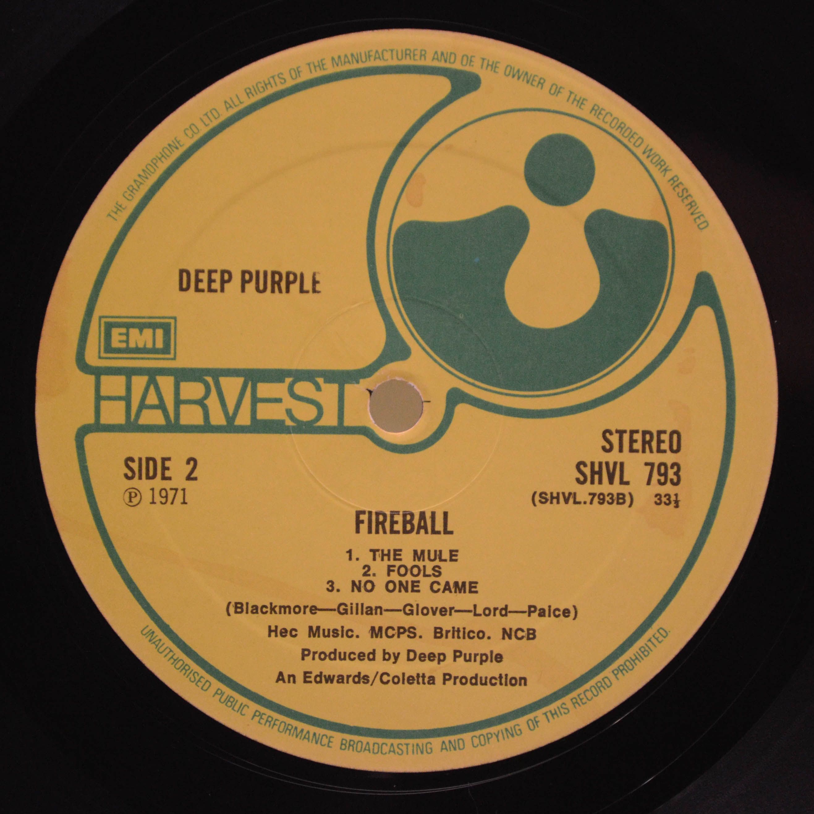 Deep Purple — Fireball (1-st, UK), 1971