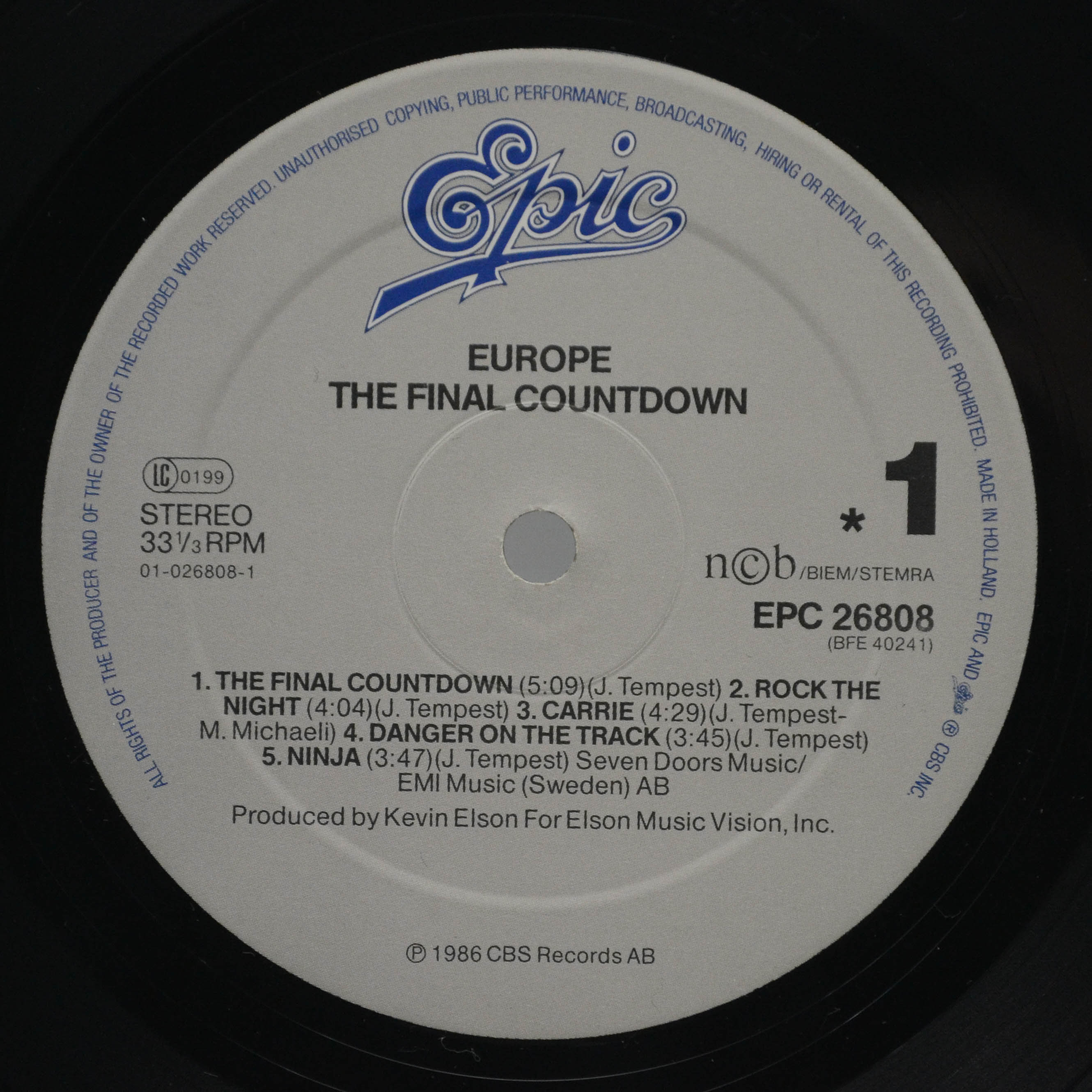 Europe — The Final Countdown, 1986