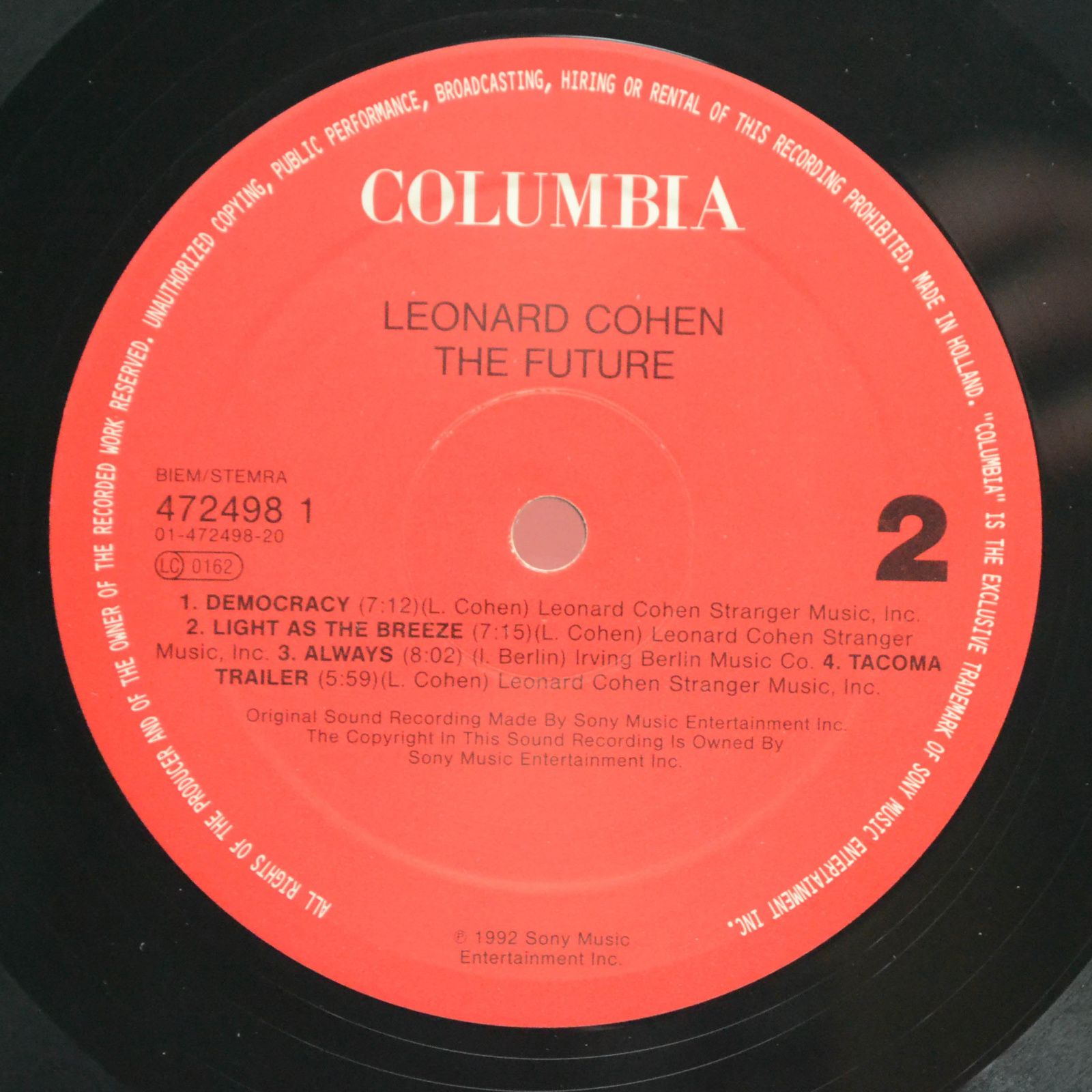 Leonard Cohen — The Future, 1992