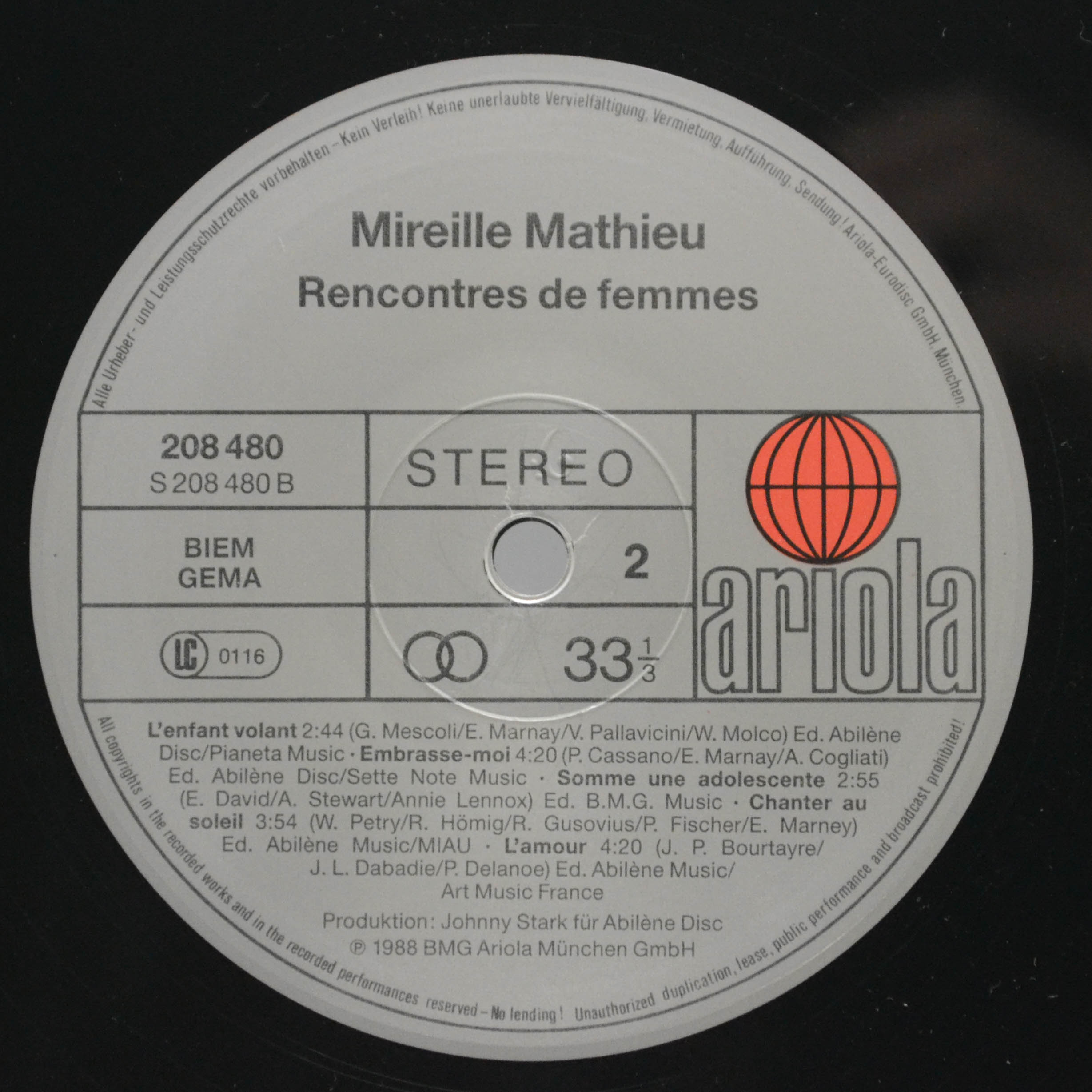 Виниловая пластинка Mireille Mathieu — Rencontres De Femmes, 1988