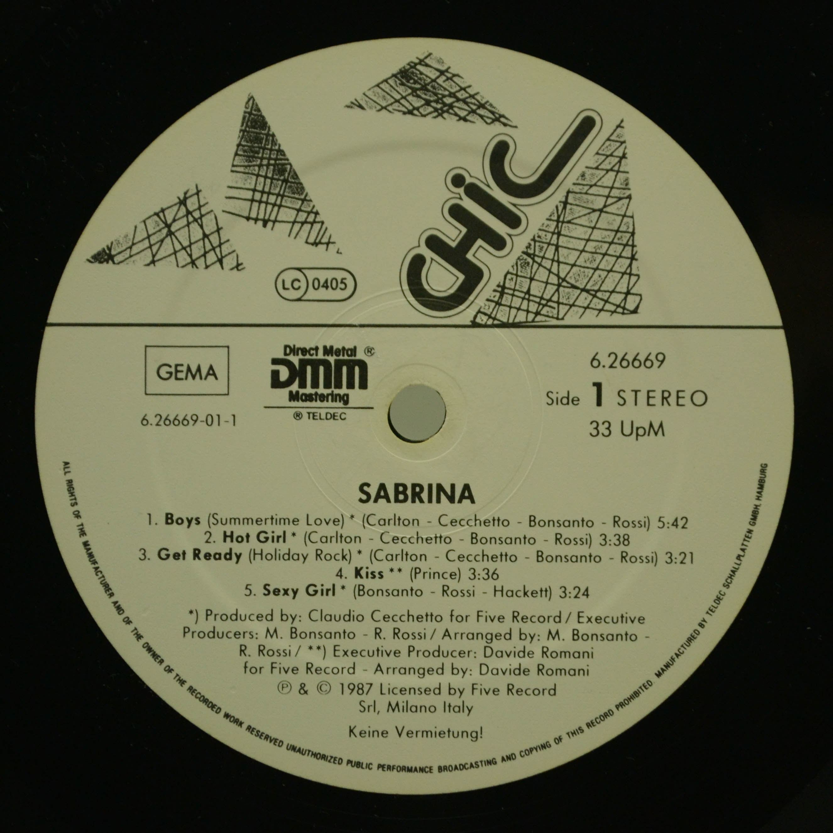 Виниловая пластинка Sabrina — Sabrina, 1987