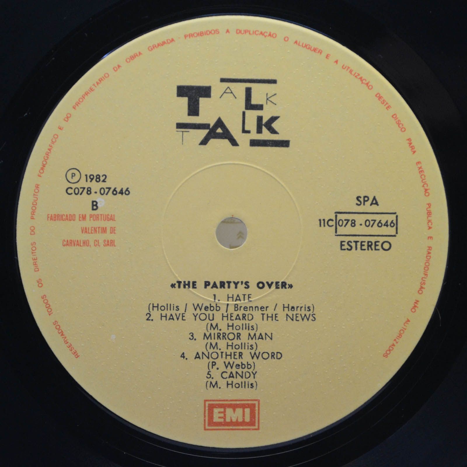 Виниловая пластинка Talk Talk — The Party's Over, 1982