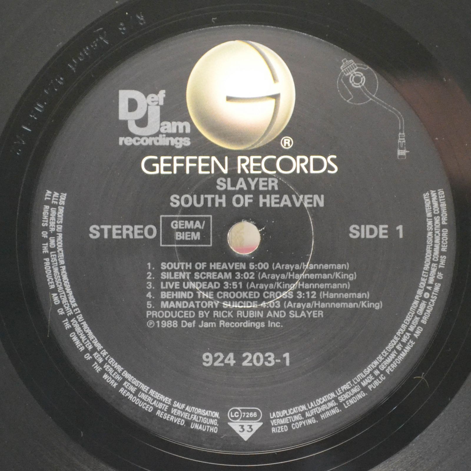 Slayer — South Of Heaven, 1988