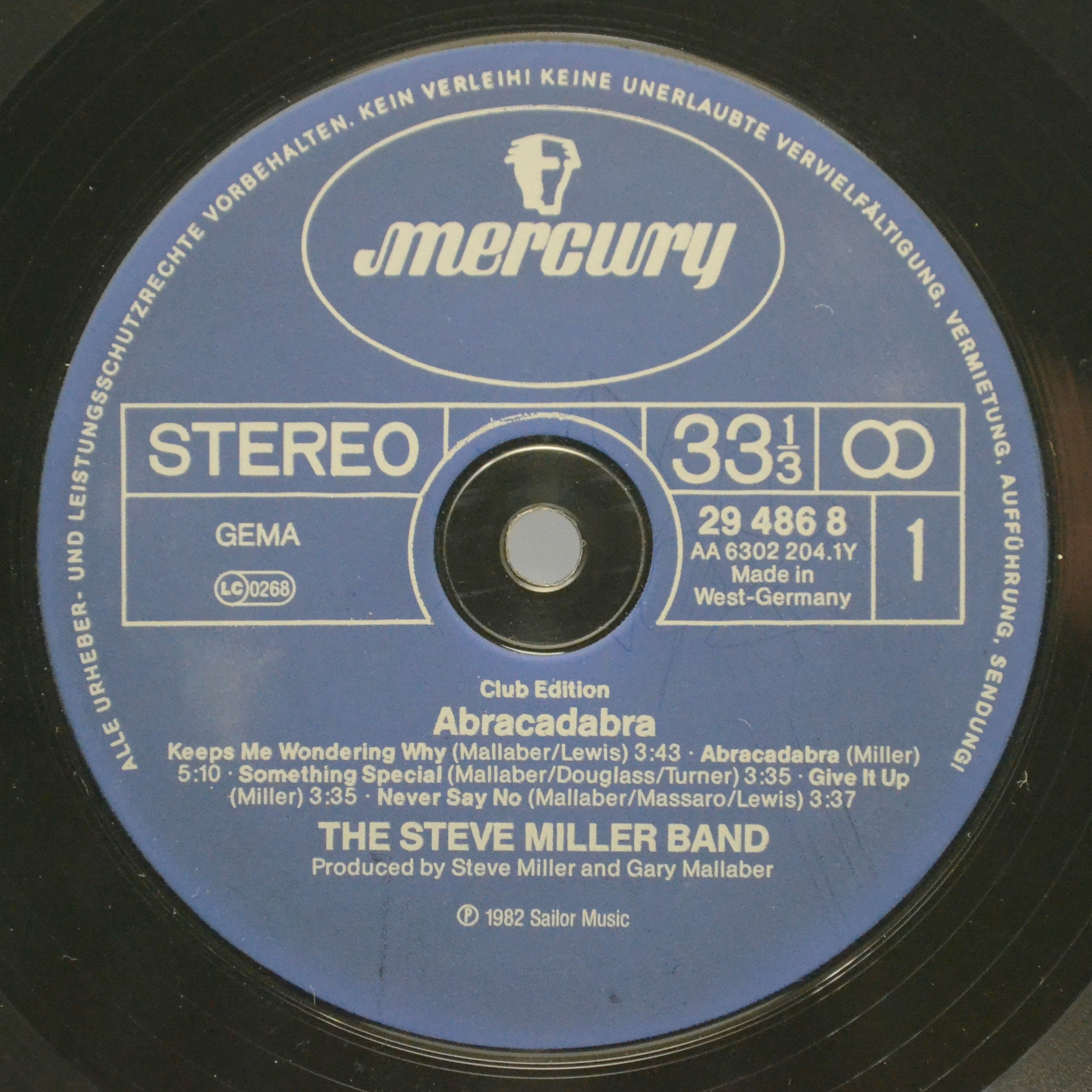 Виниловая пластинка Steve Miller Band — Abracadabra, 1982