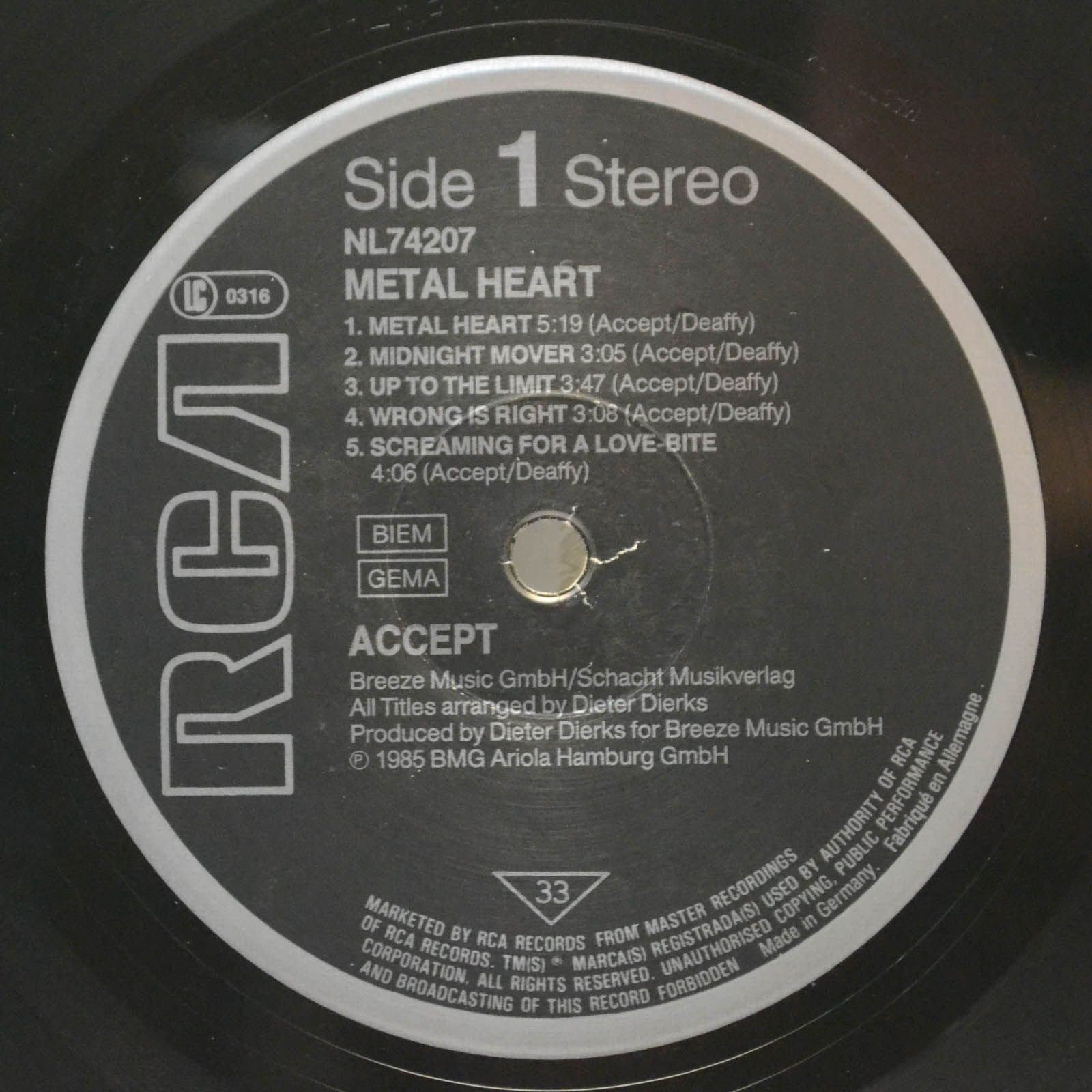 Accept — Metal Heart, 1985