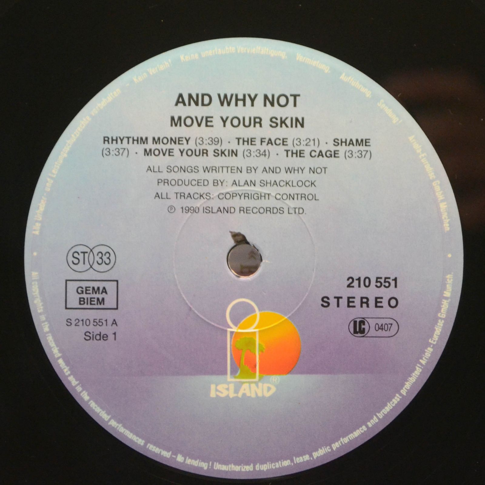 Виниловая пластинка And Why Not — Move Your Skin, 1990