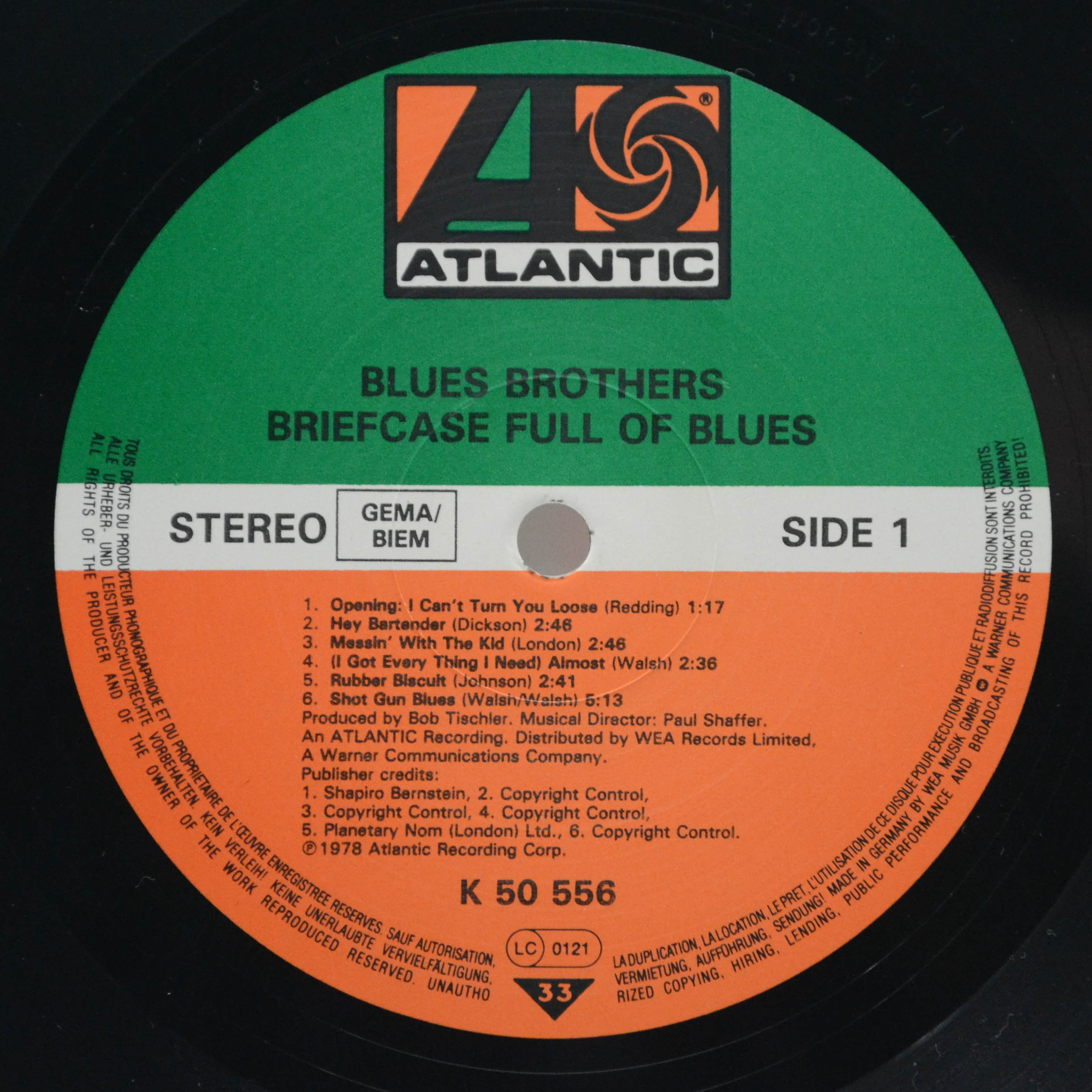 Виниловая пластинка Blues Brothers — Briefcase Full Of Blues, 1978