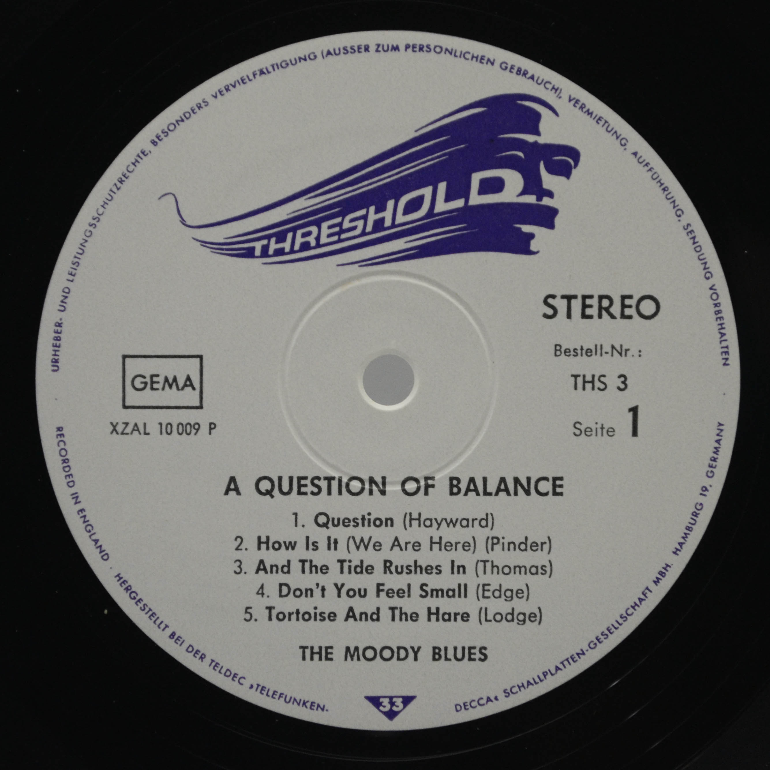 Виниловая пластинка Moody Blues — A Question Of Balance, 1970