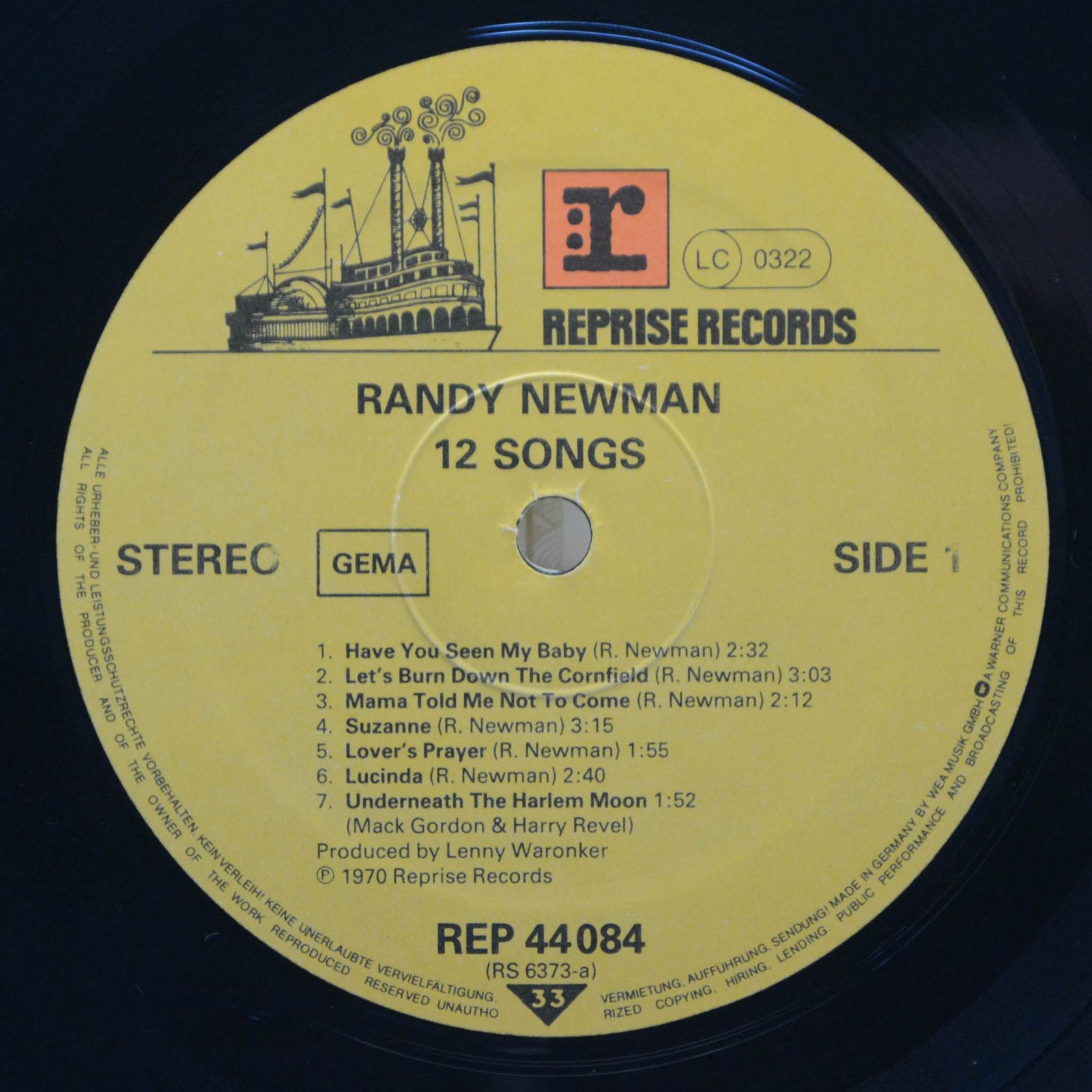 Виниловая пластинка Randy Newman — 12 Songs, 1975