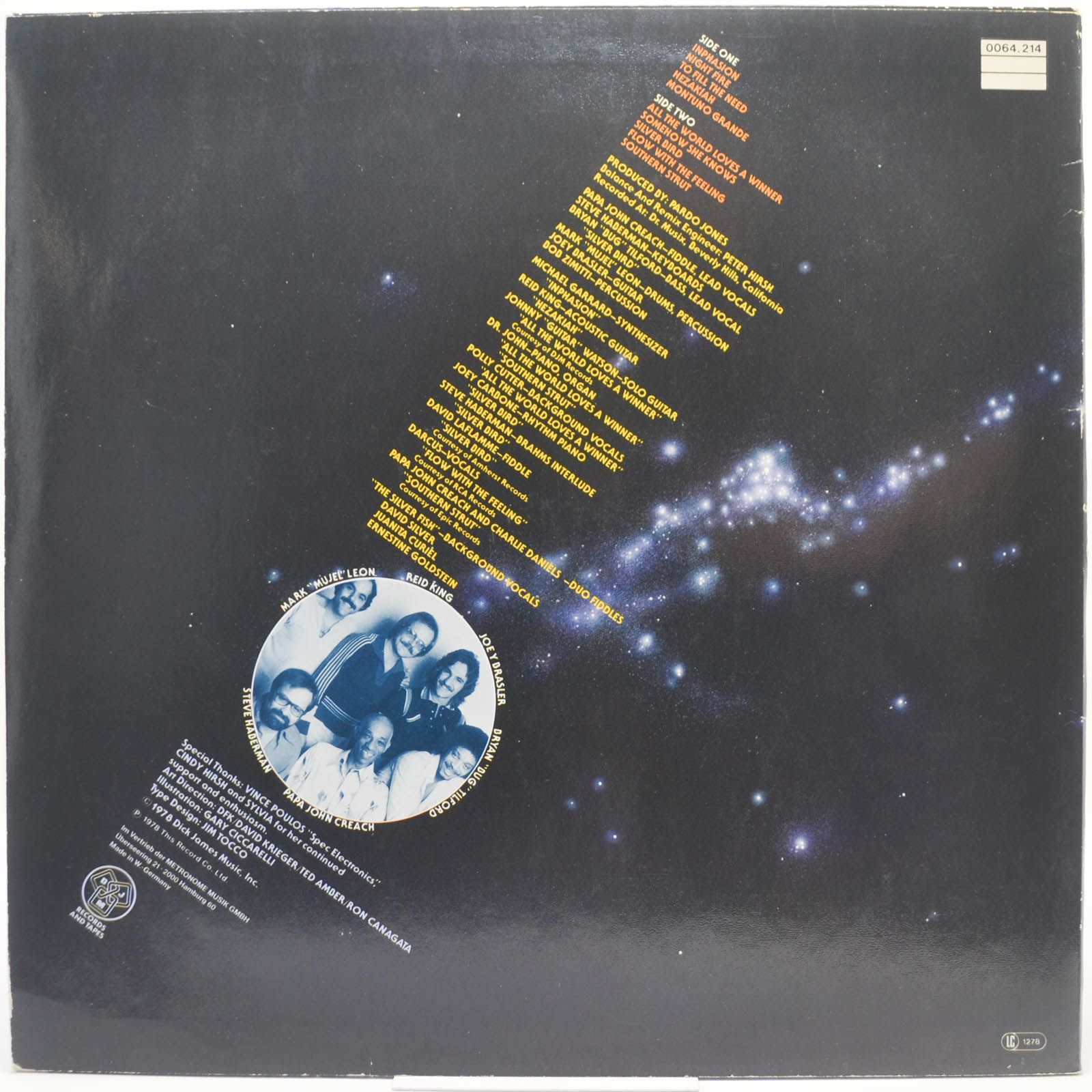 Виниловая пластинка Papa John Creach — Inphasion, 1978