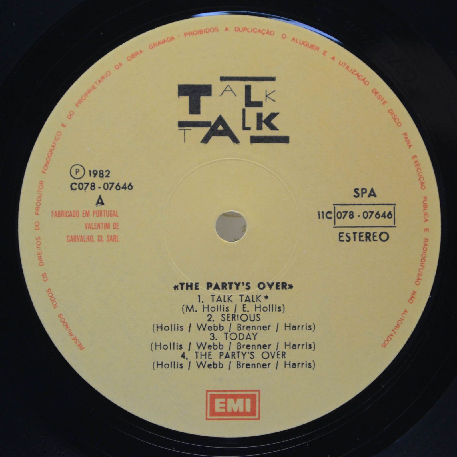 Виниловая пластинка Talk Talk — The Party's Over, 1982