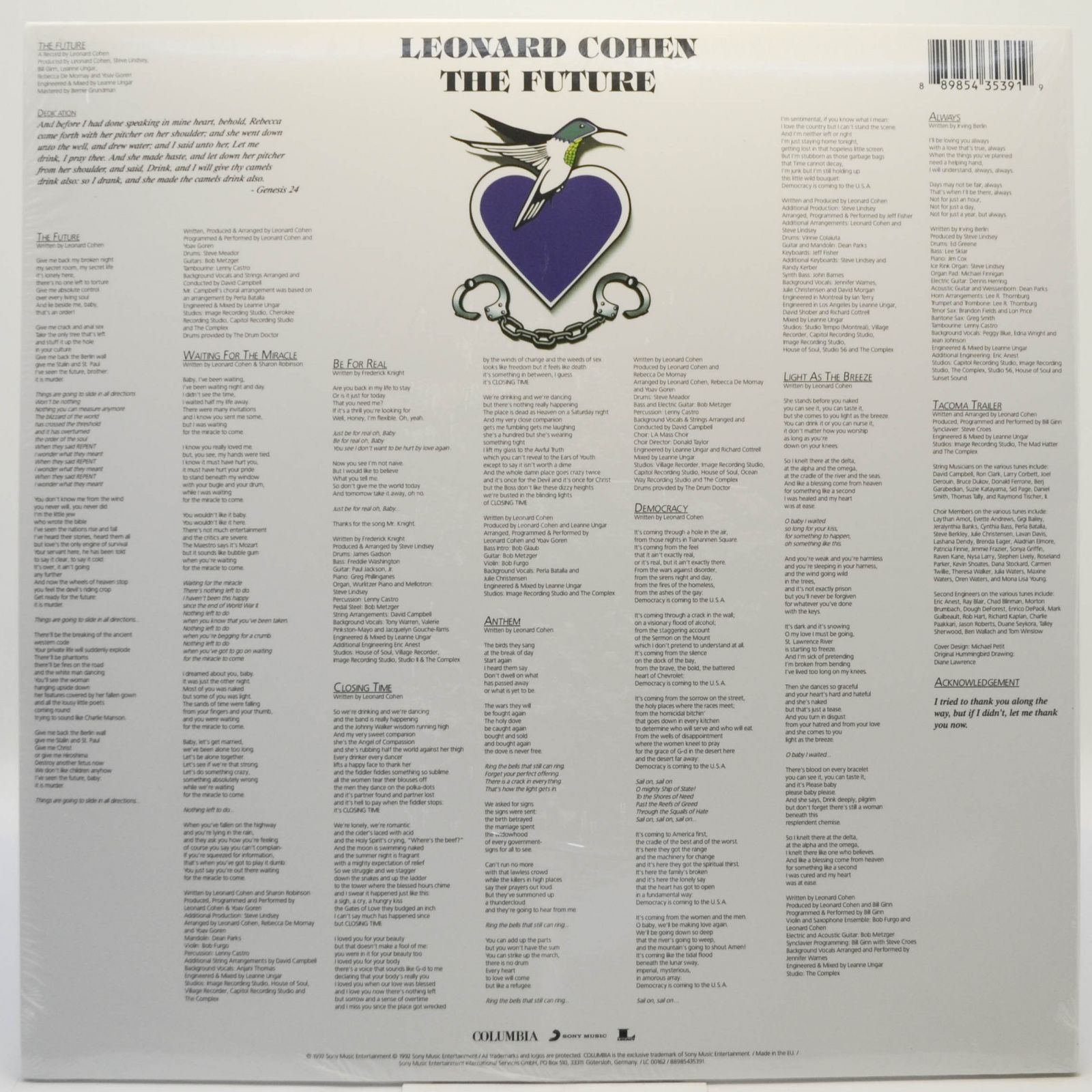 Leonard Cohen — The Future, 1992