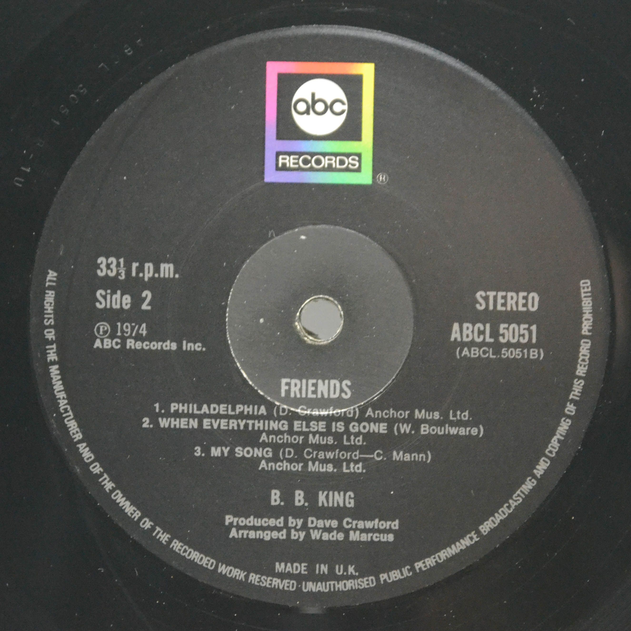 B.B. King — Friends (UK), 1974
