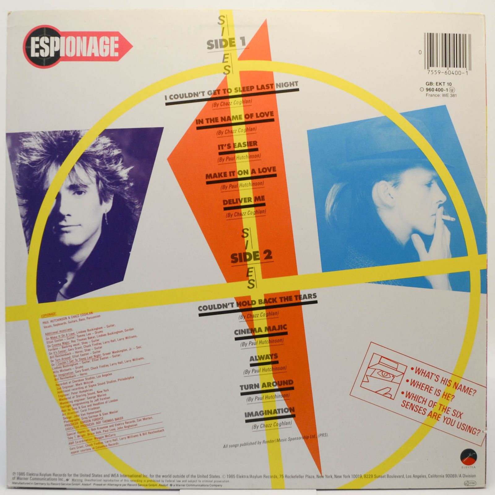 Виниловая пластинка Espionage — E S P, 1985