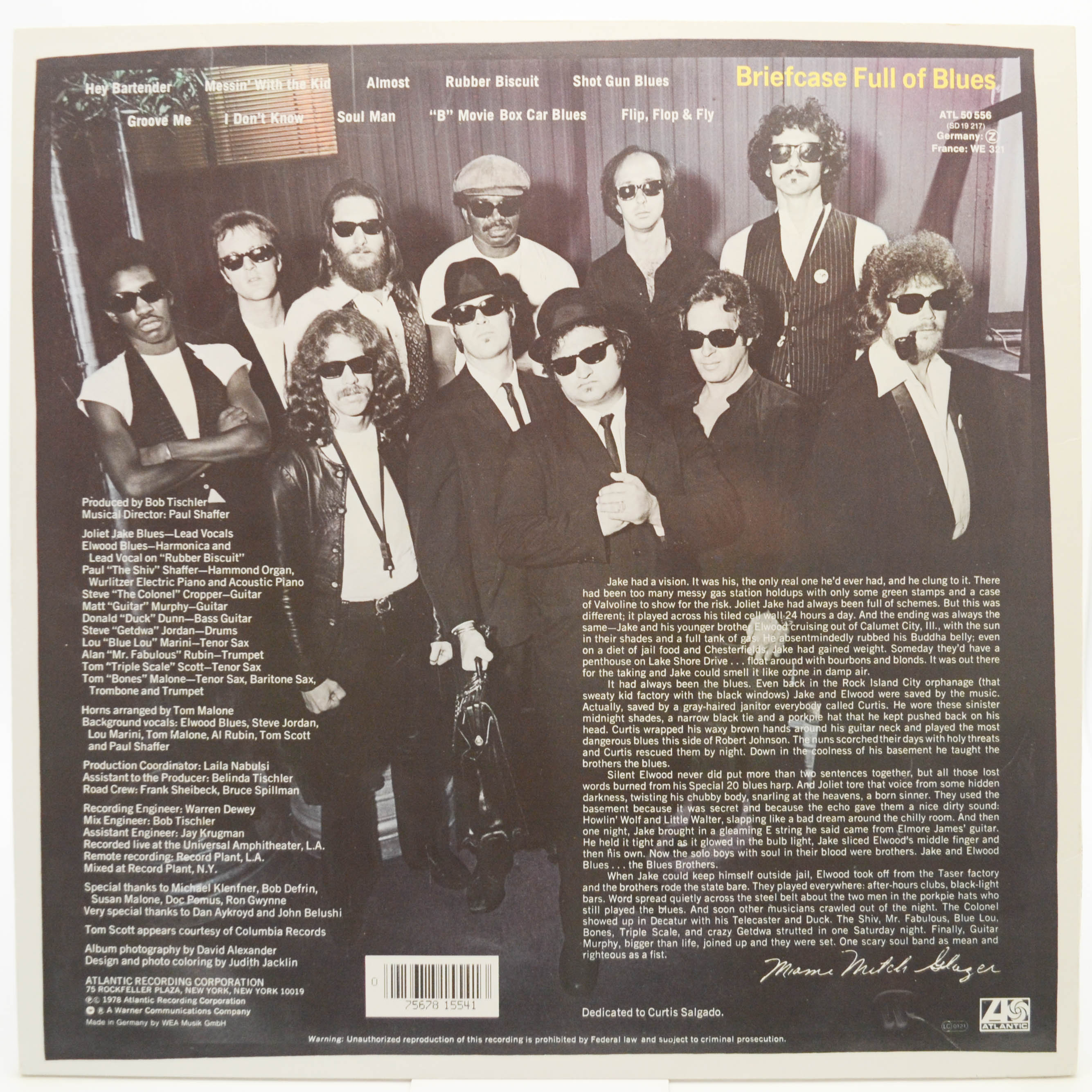 Виниловая пластинка Blues Brothers — Briefcase Full Of Blues, 1978