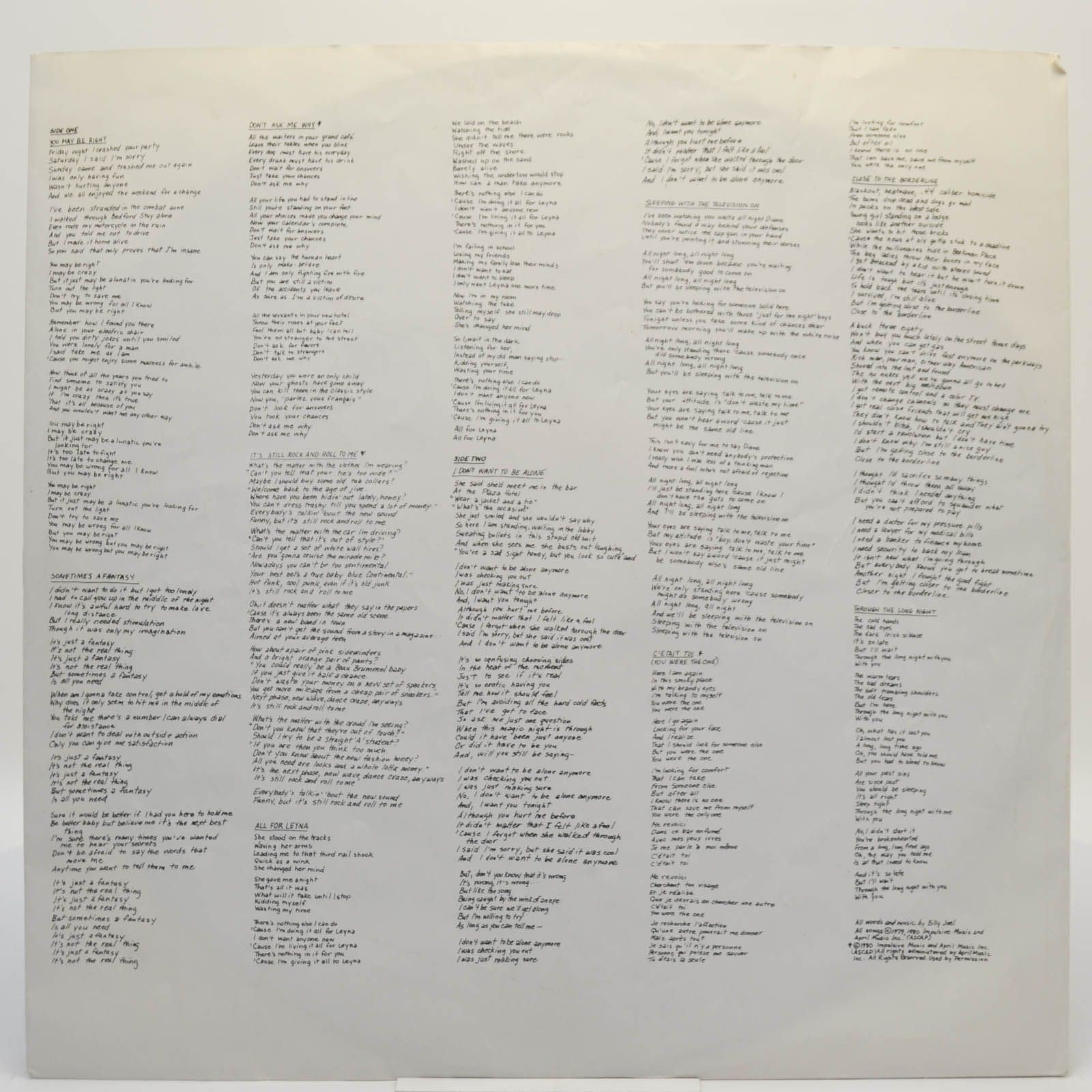 Billy Joel — Glass Houses, 1980