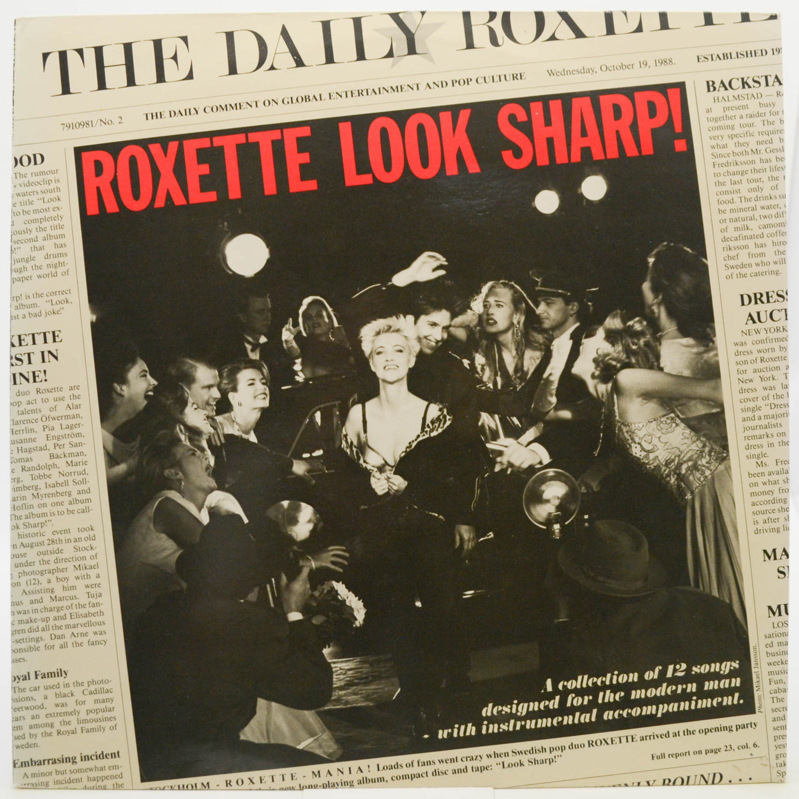 Виниловая пластинка Roxette — Look Sharp! (1-st, Sweden), 1988