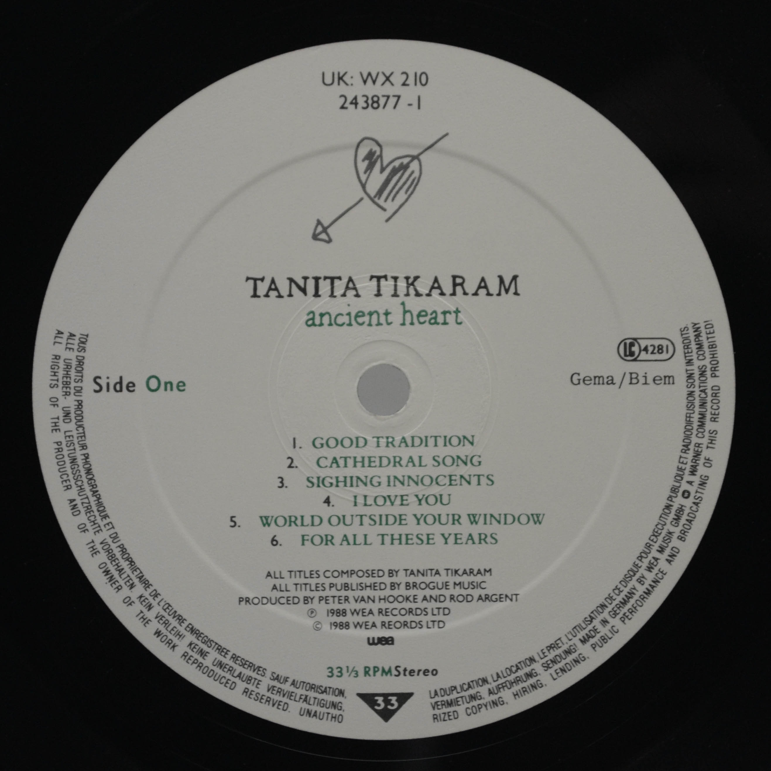Tanita Tikaram — Ancient Heart, 1988