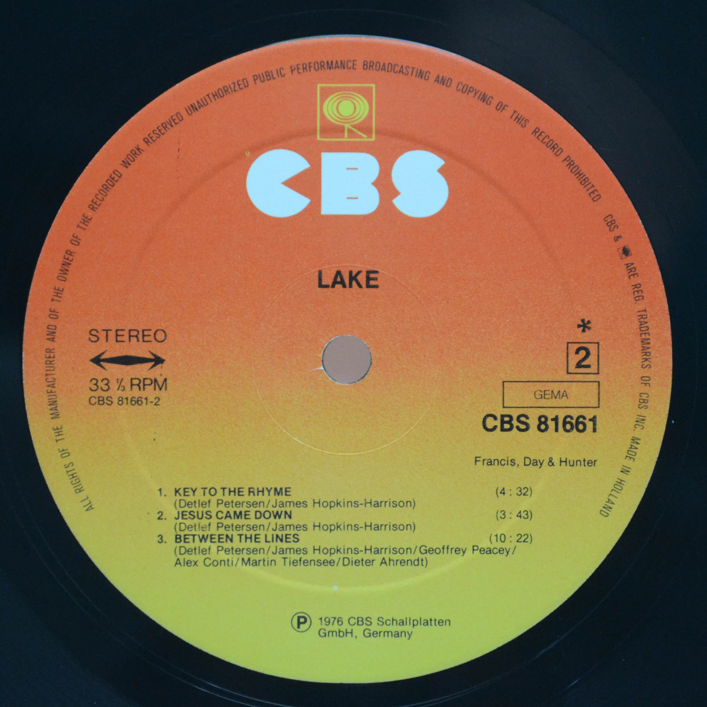 Виниловая пластинка Lake — Lake, 1976