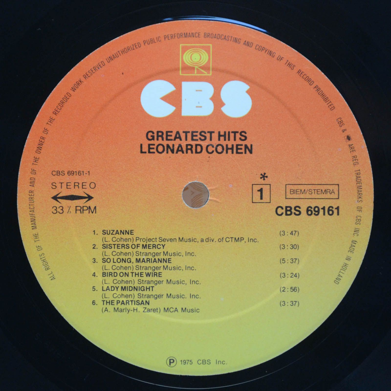 Leonard Cohen — Greatest Hits, 1975