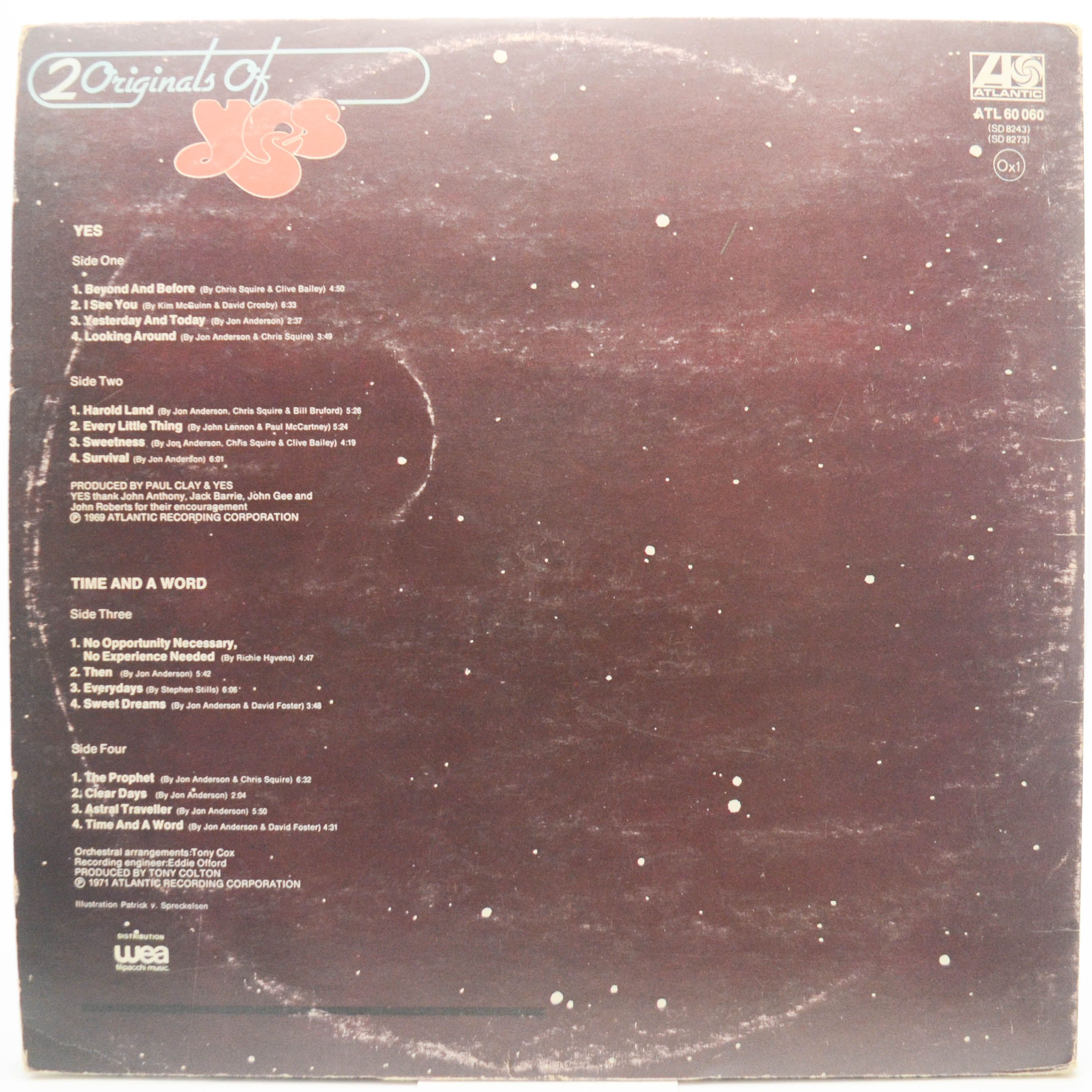 Виниловая пластинка Yes — 2 Originals Of Yes (2LP), 1973