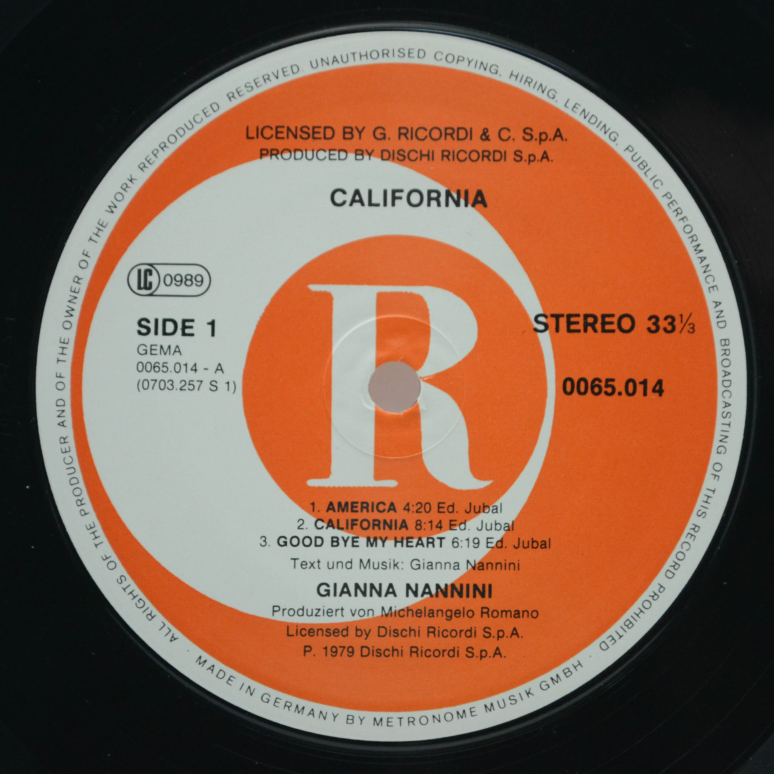 Gianna Nannini — California, 1979