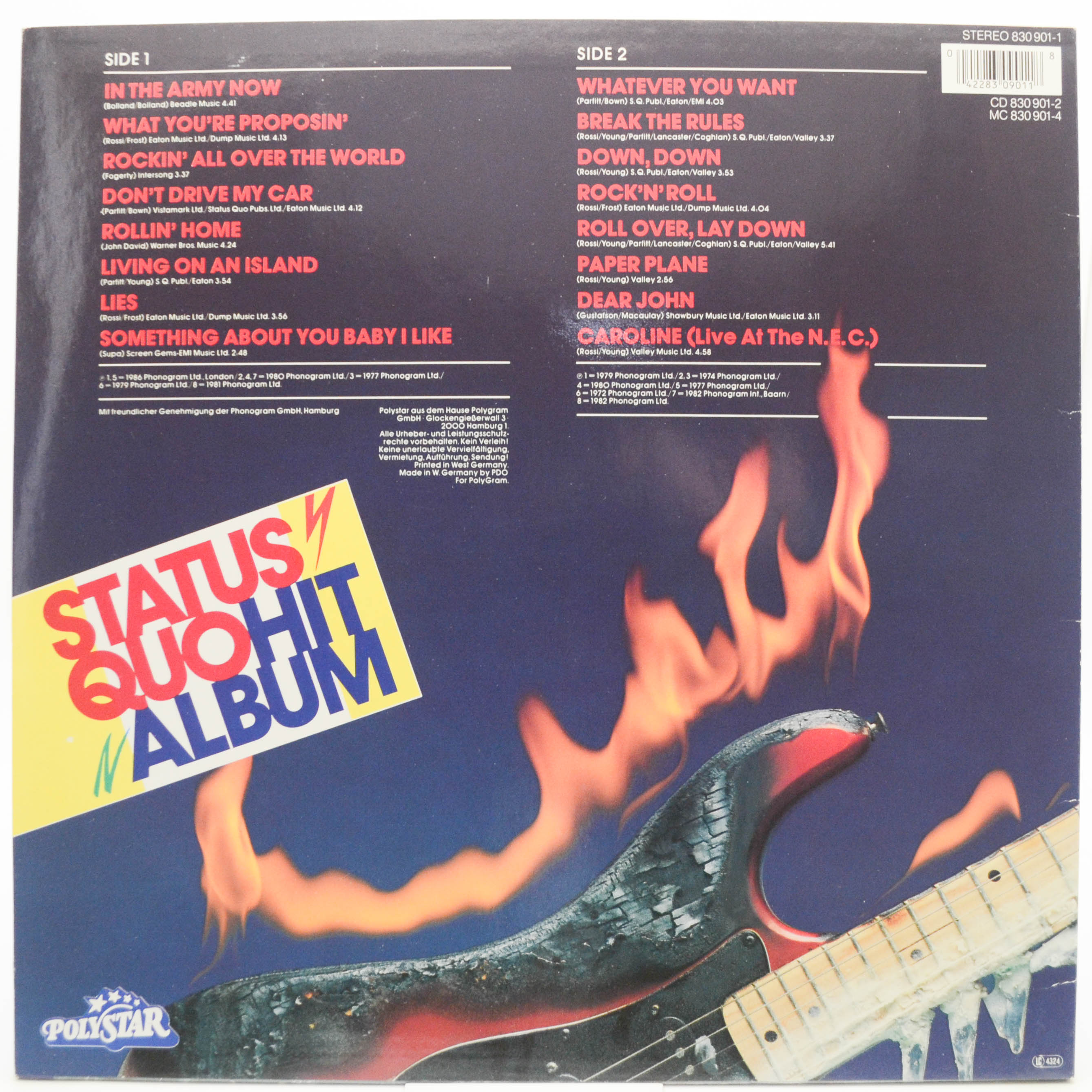 Виниловая пластинка Status Quo — Hit Album, 1988