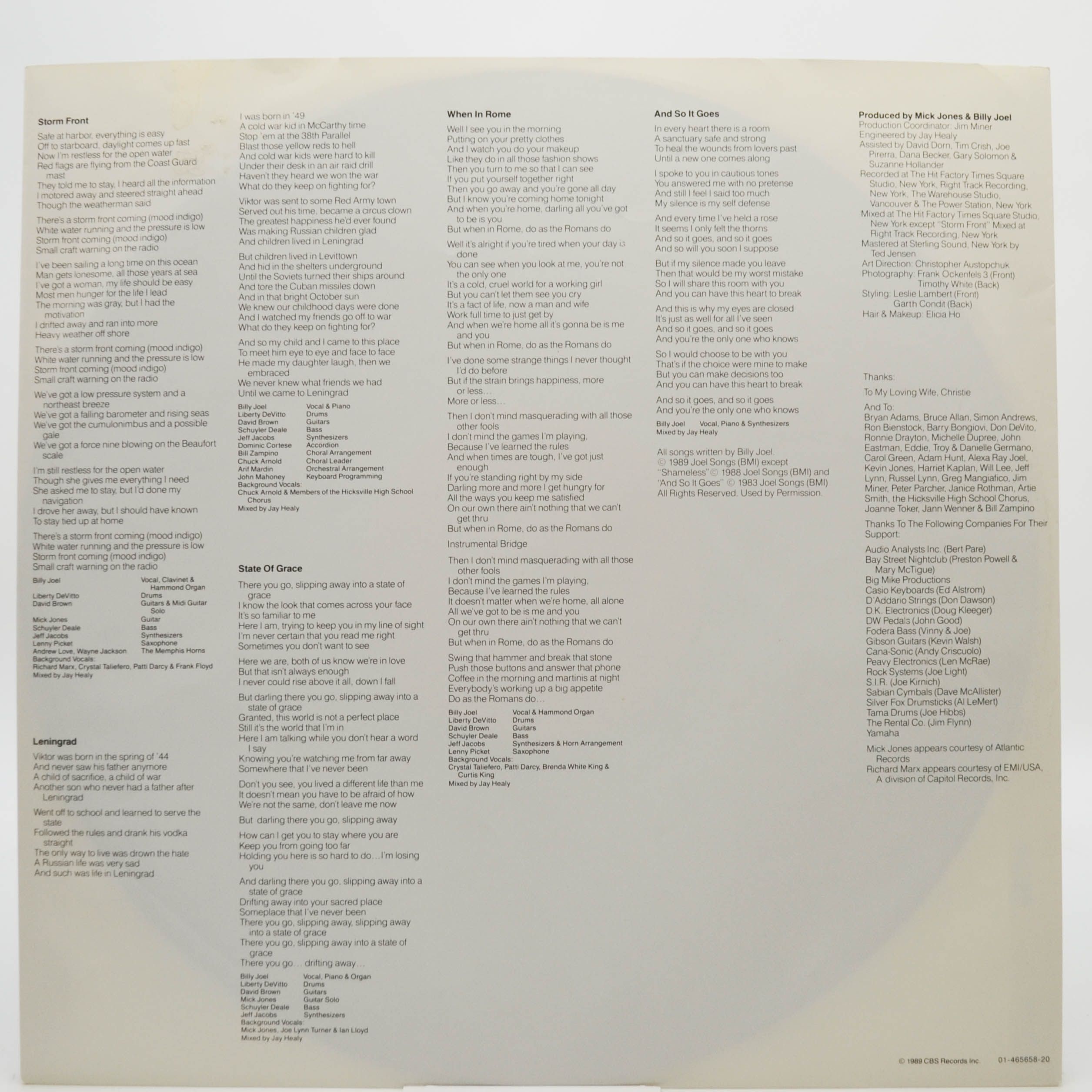 Billy Joel — Storm Front, 1989