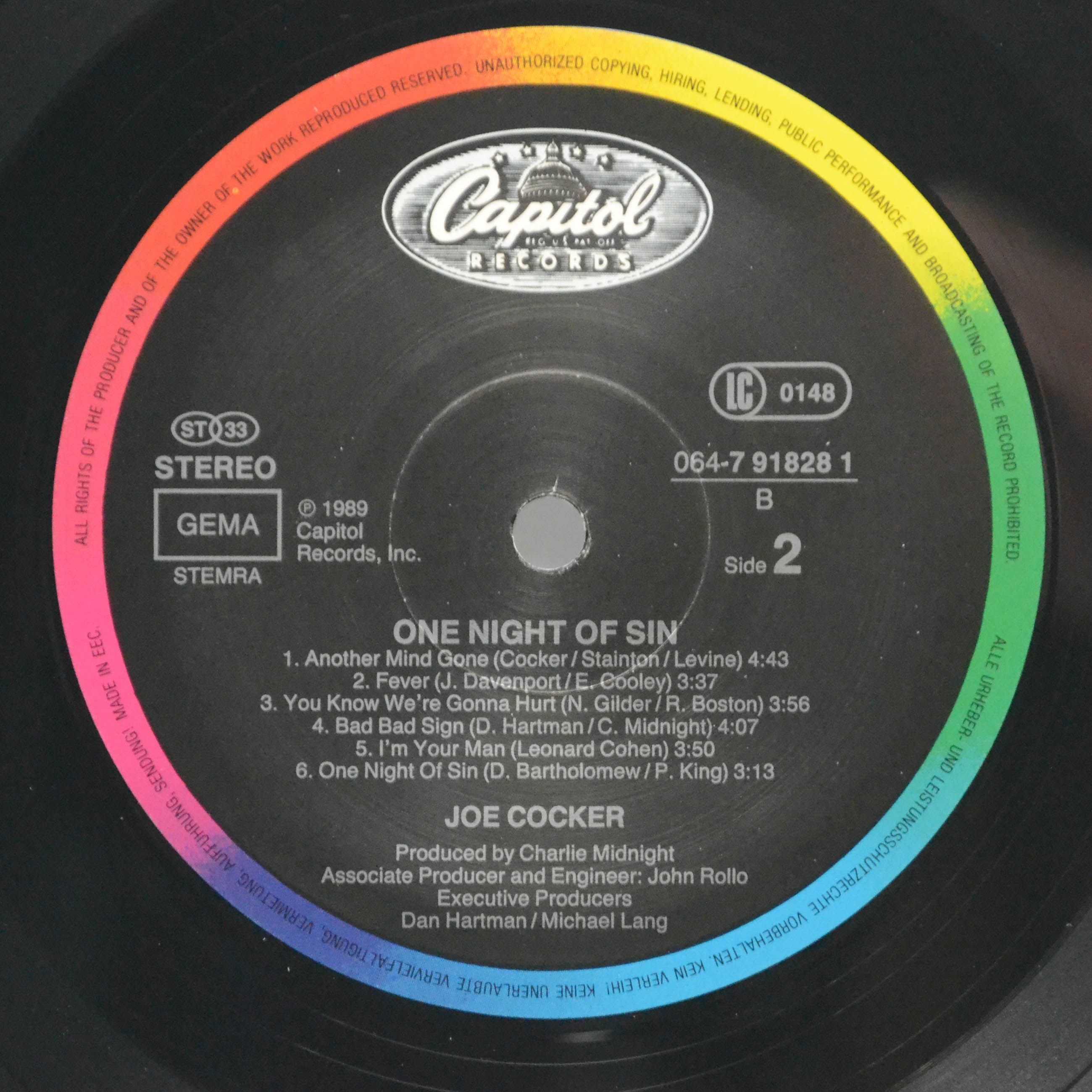 Joe Cocker — One Night Of Sin, 1989