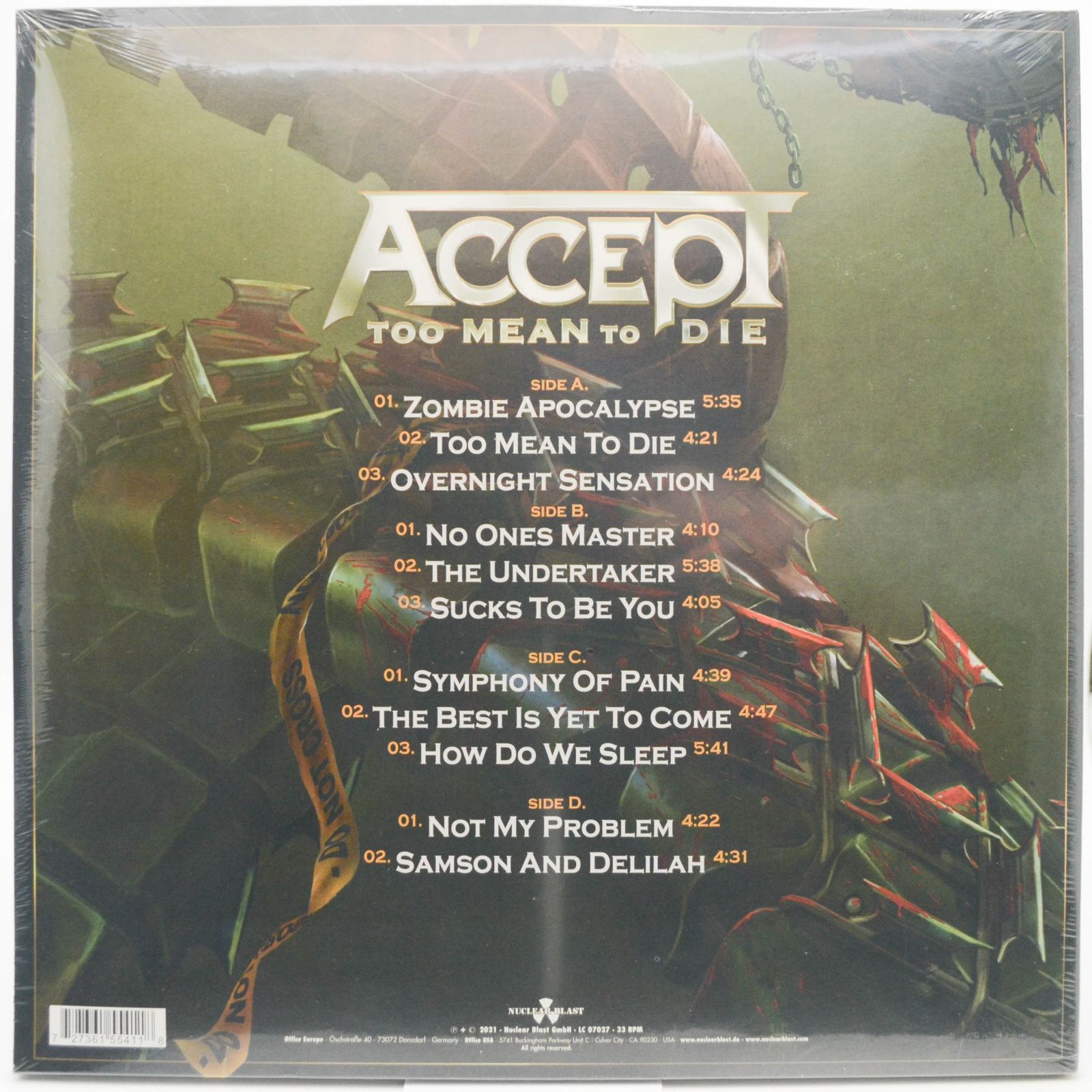 Accept — Too Mean To Die (2LP), 2021