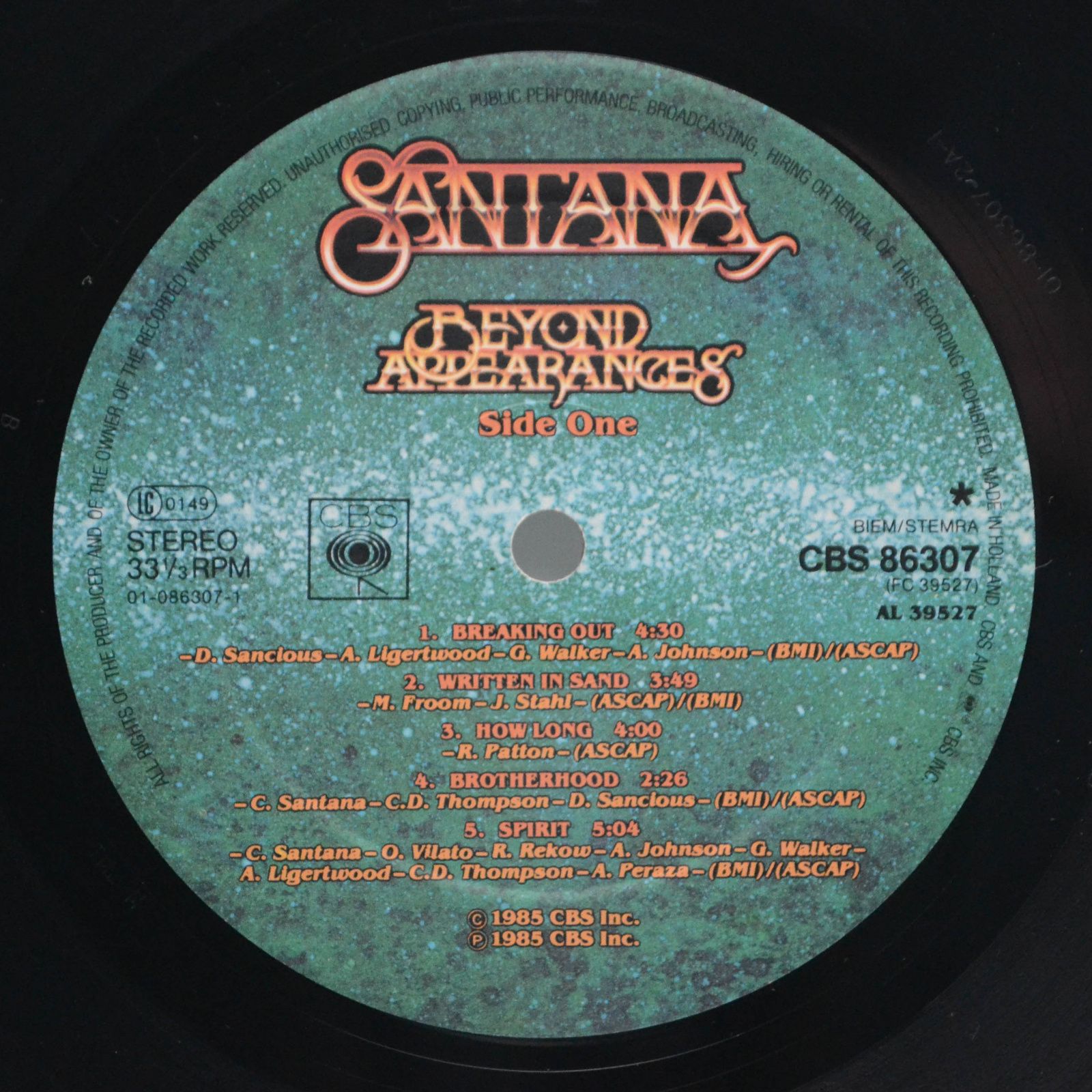 Santana — Beyond Appearances, 1985