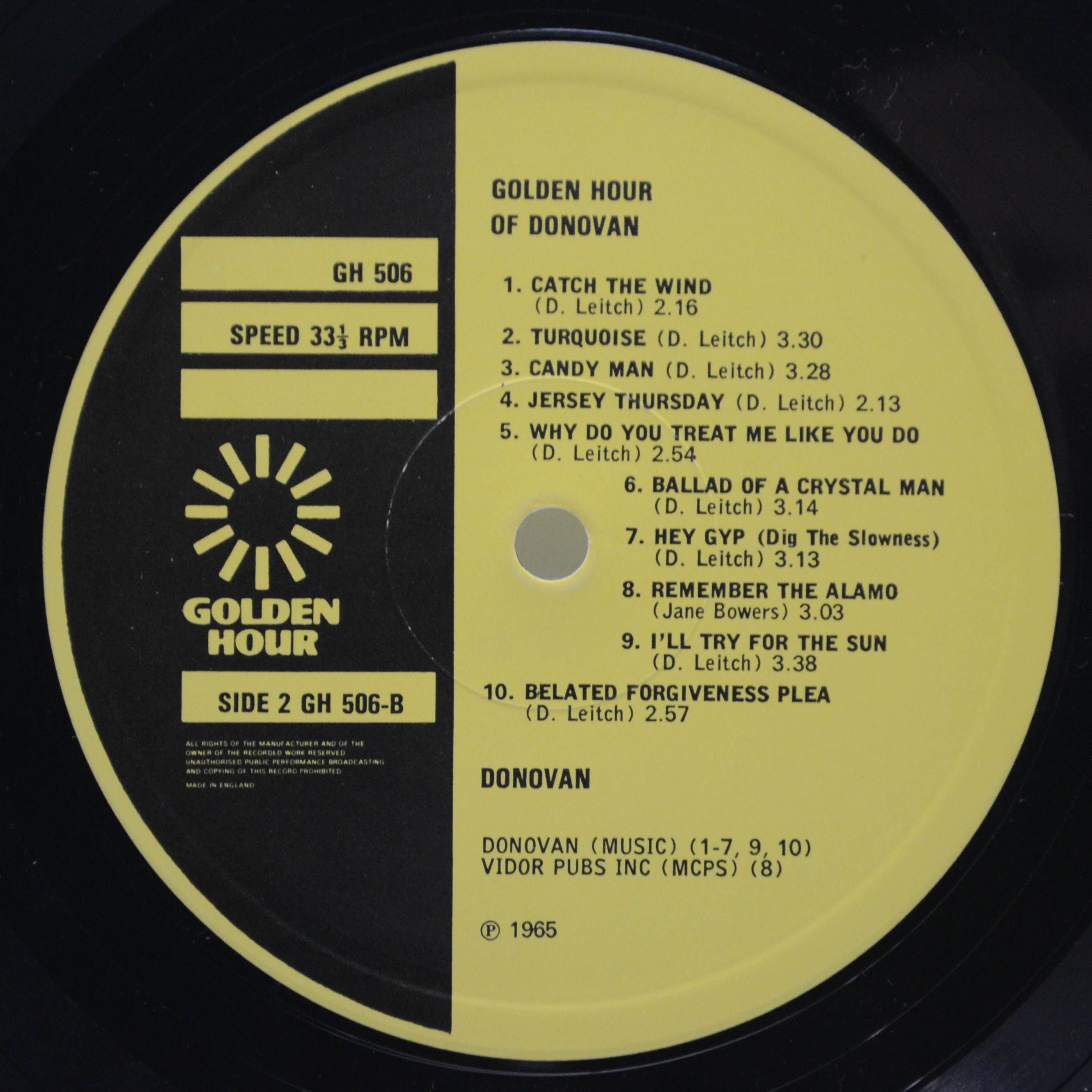 Виниловая пластинка Donovan — Golden Hour Of Donovan, 1971