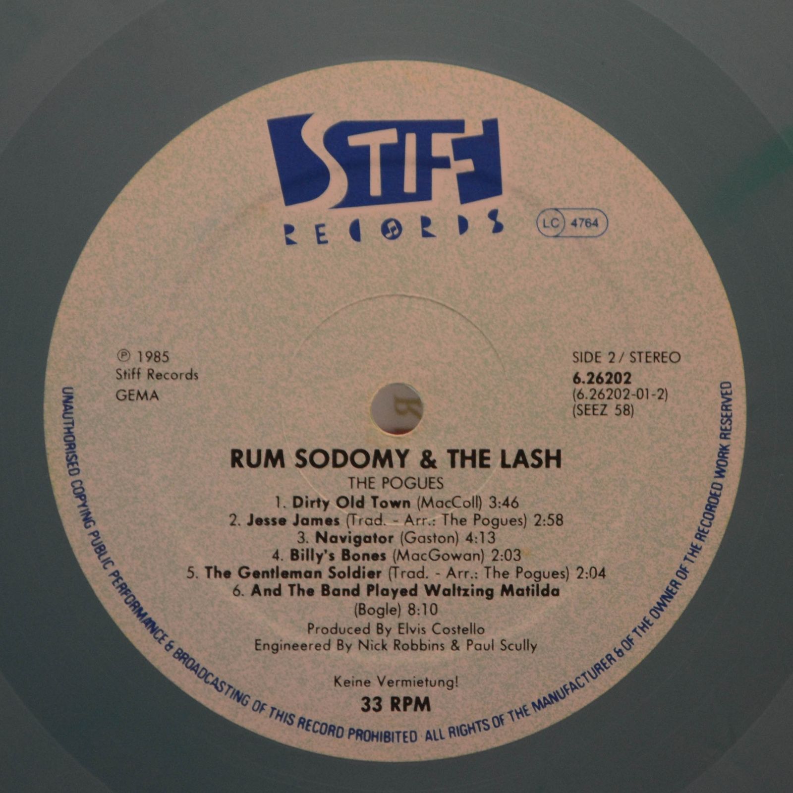 Виниловая пластинка Pogues — Rum Sodomy & The Lash, 1985