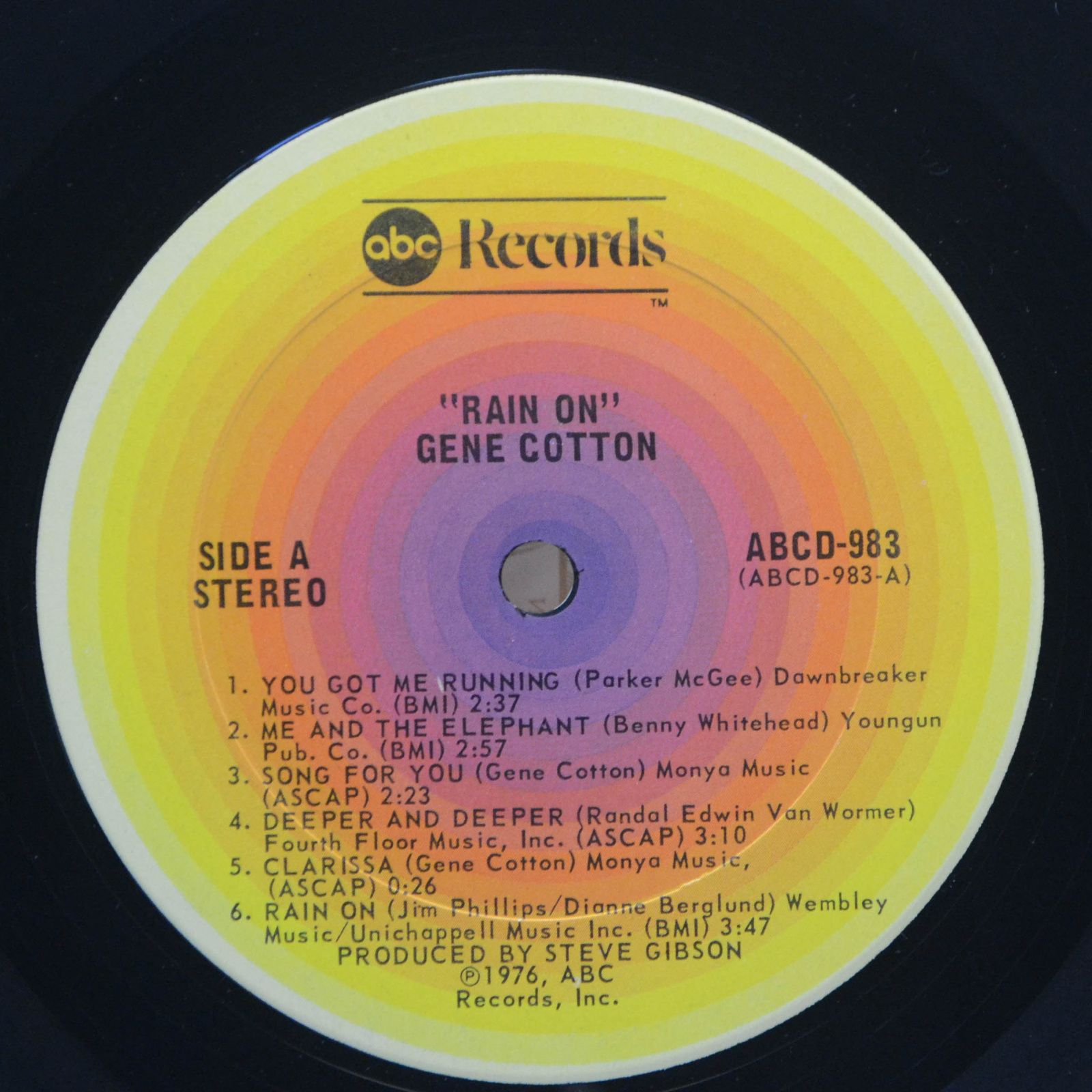 Виниловая пластинка Gene Cotton — Rain On (USA), 1976