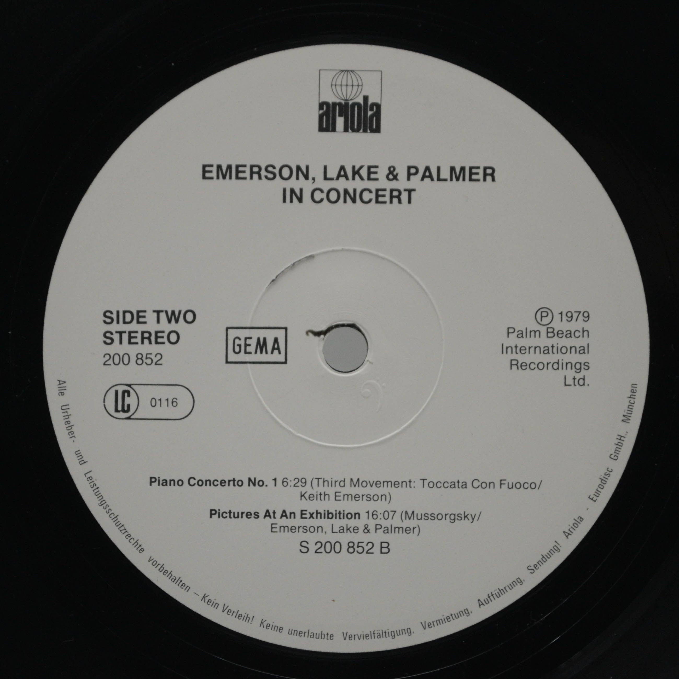 Виниловая пластинка Emerson, Lake & Palmer — In Concert, 1979
