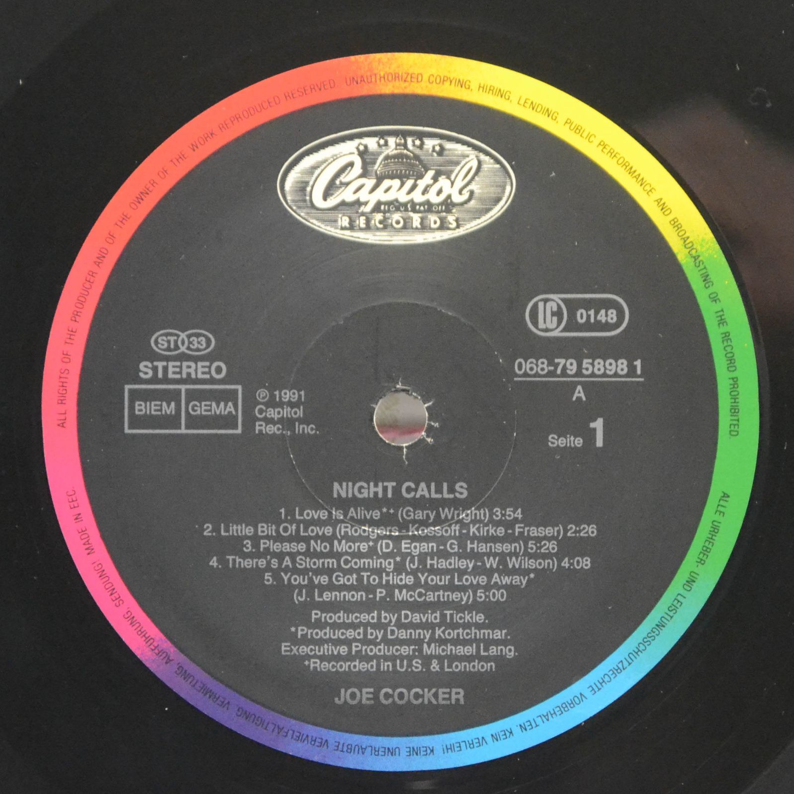 Joe Cocker — Night Calls, 1991