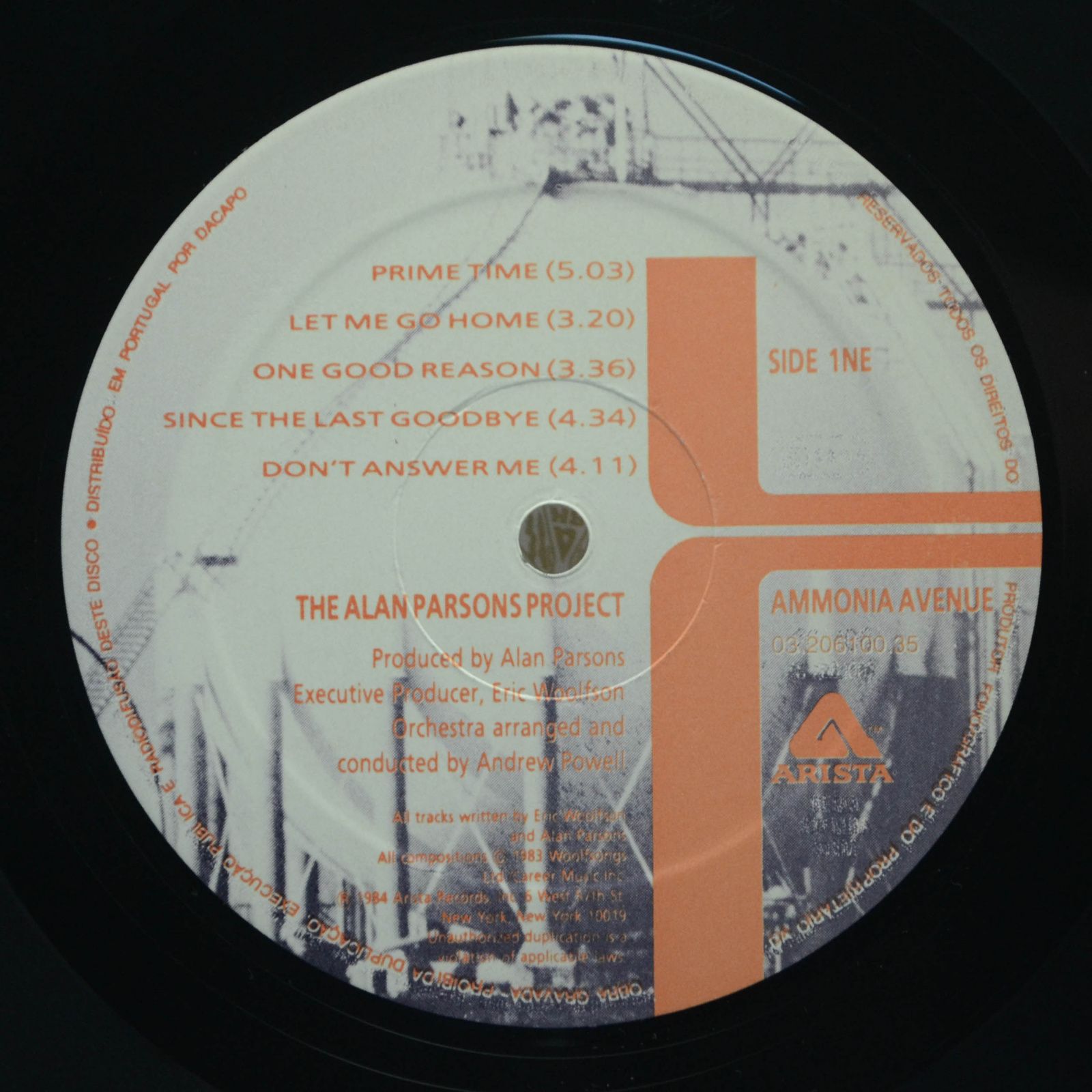 Виниловая пластинка Alan Parsons Project — Ammonia Avenue, 1984