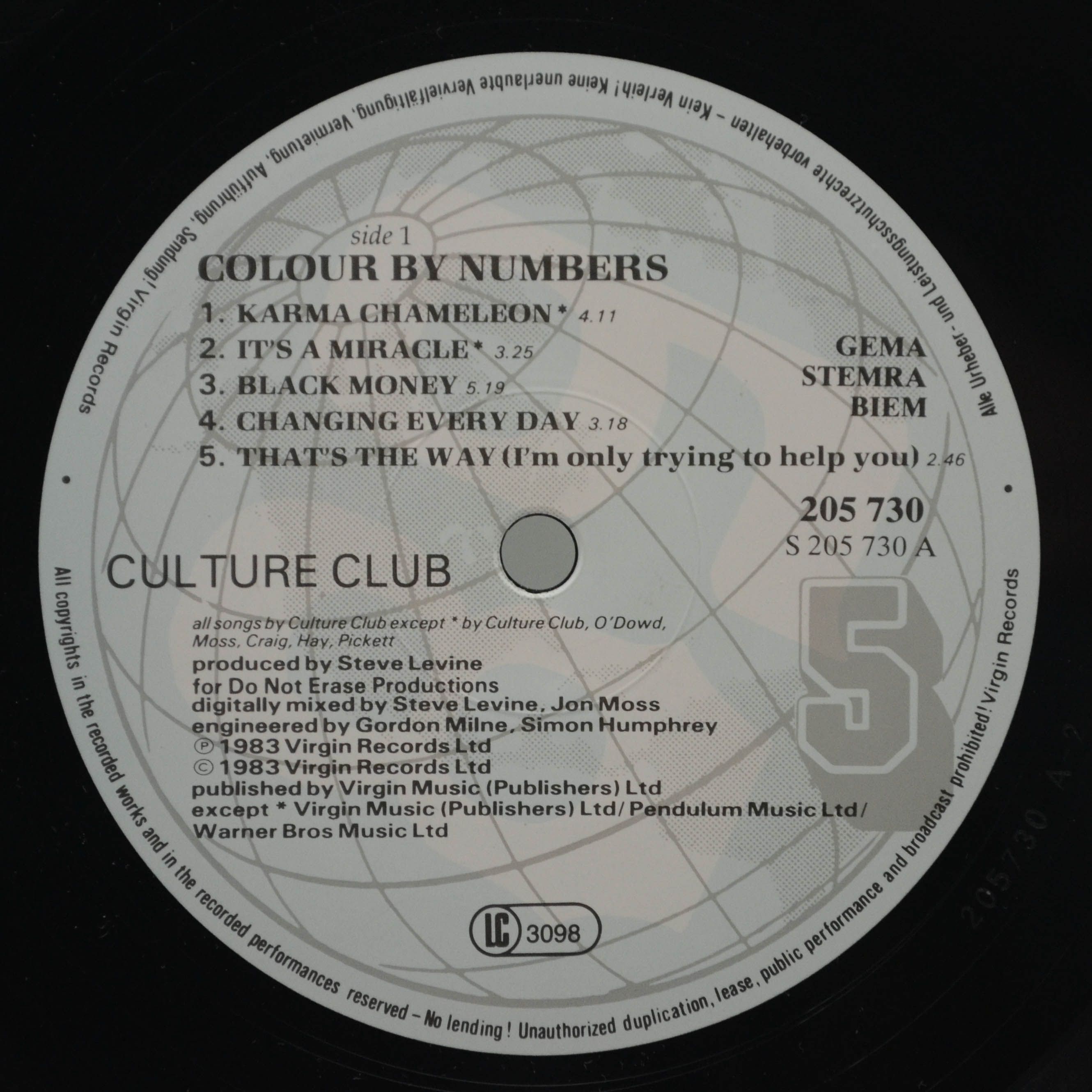 Виниловая пластинка Culture Club — Colour By Numbers, 1983
