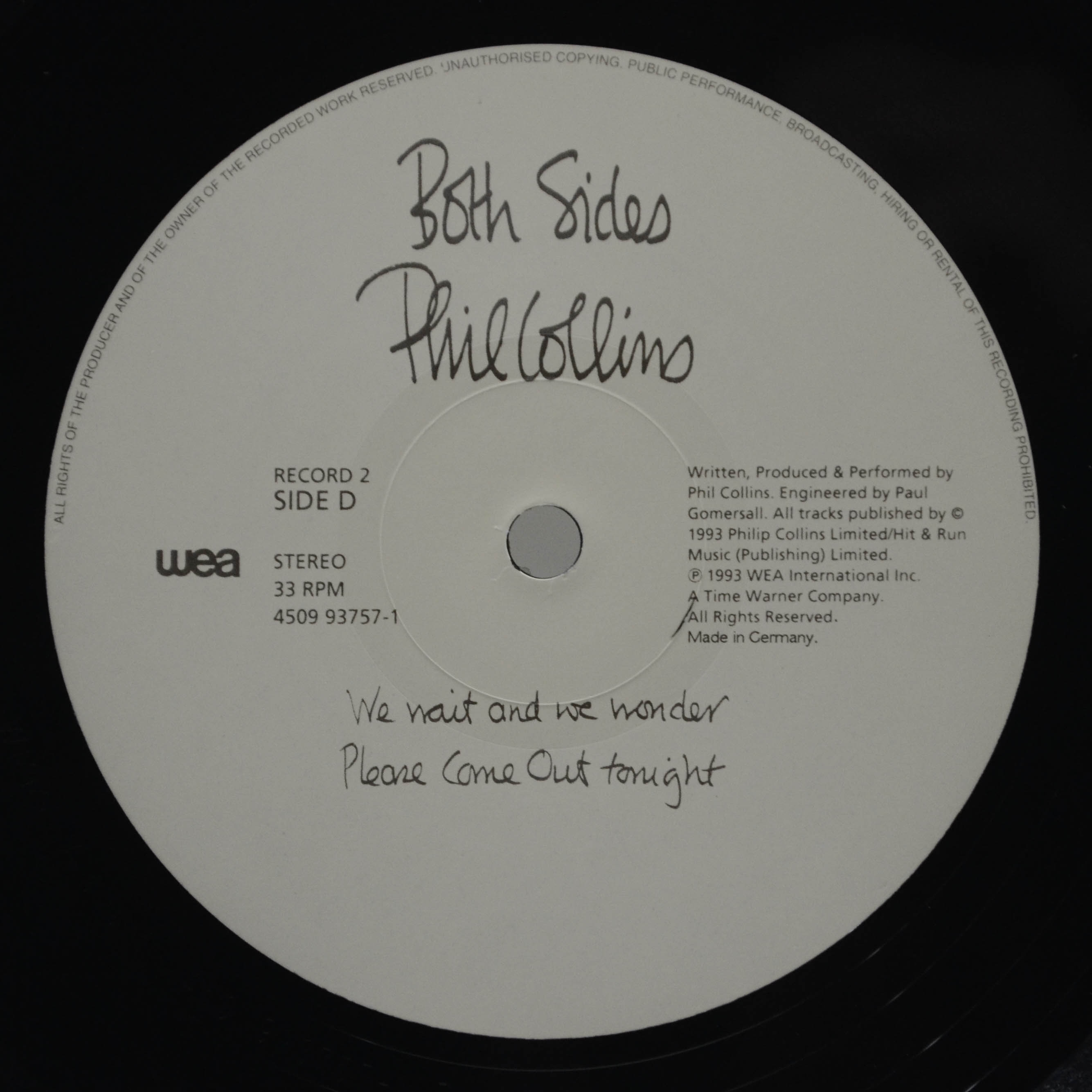 Phil Collins — Both Sides (2LP), 1993
