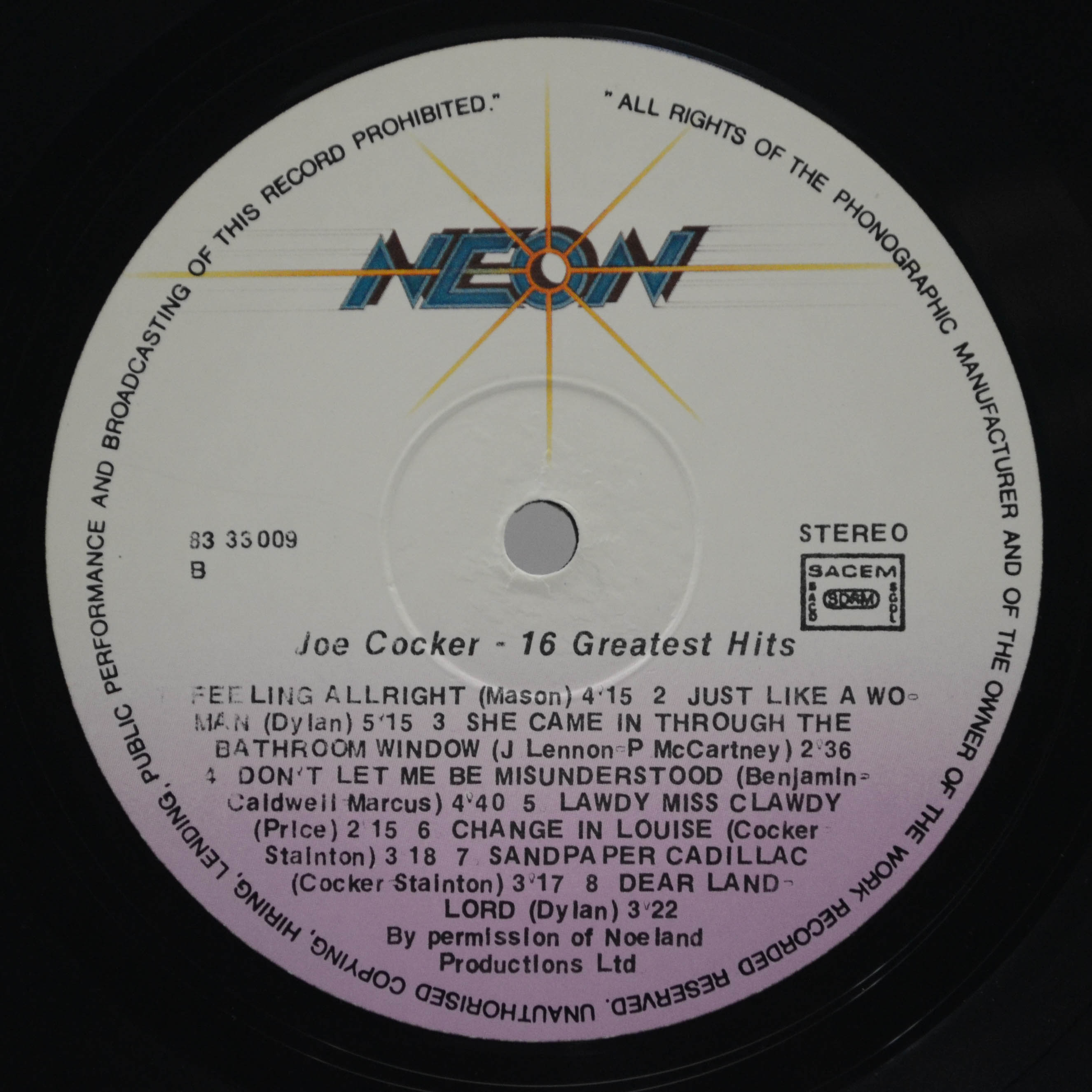 Joe Cocker — 16 Greatest Hits, 1988