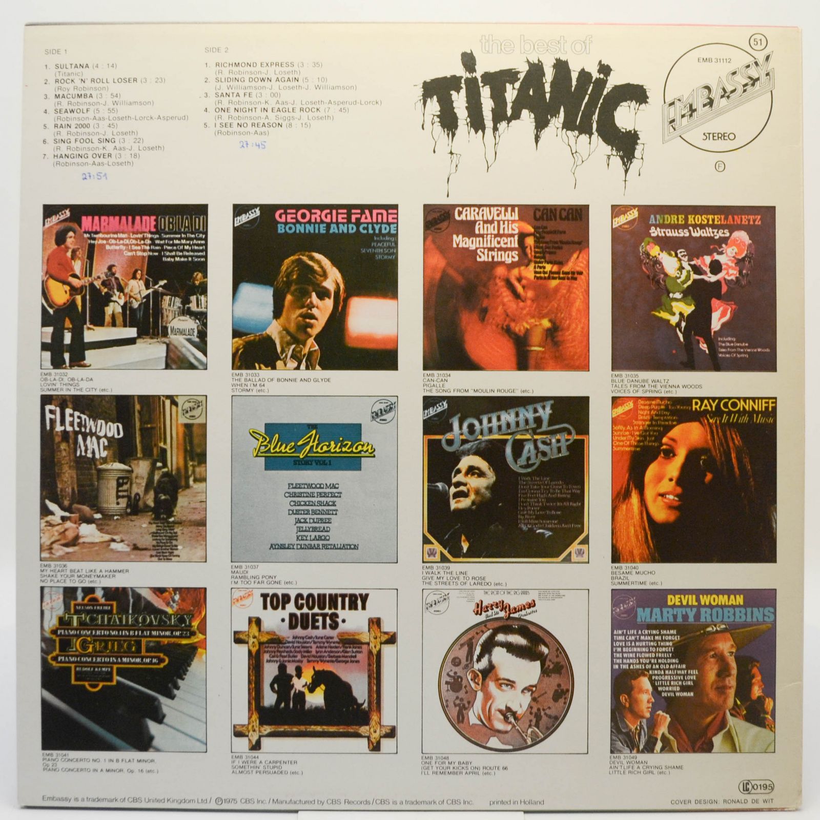 Виниловая пластинка Titanic — The Best Of Titanic, 1975