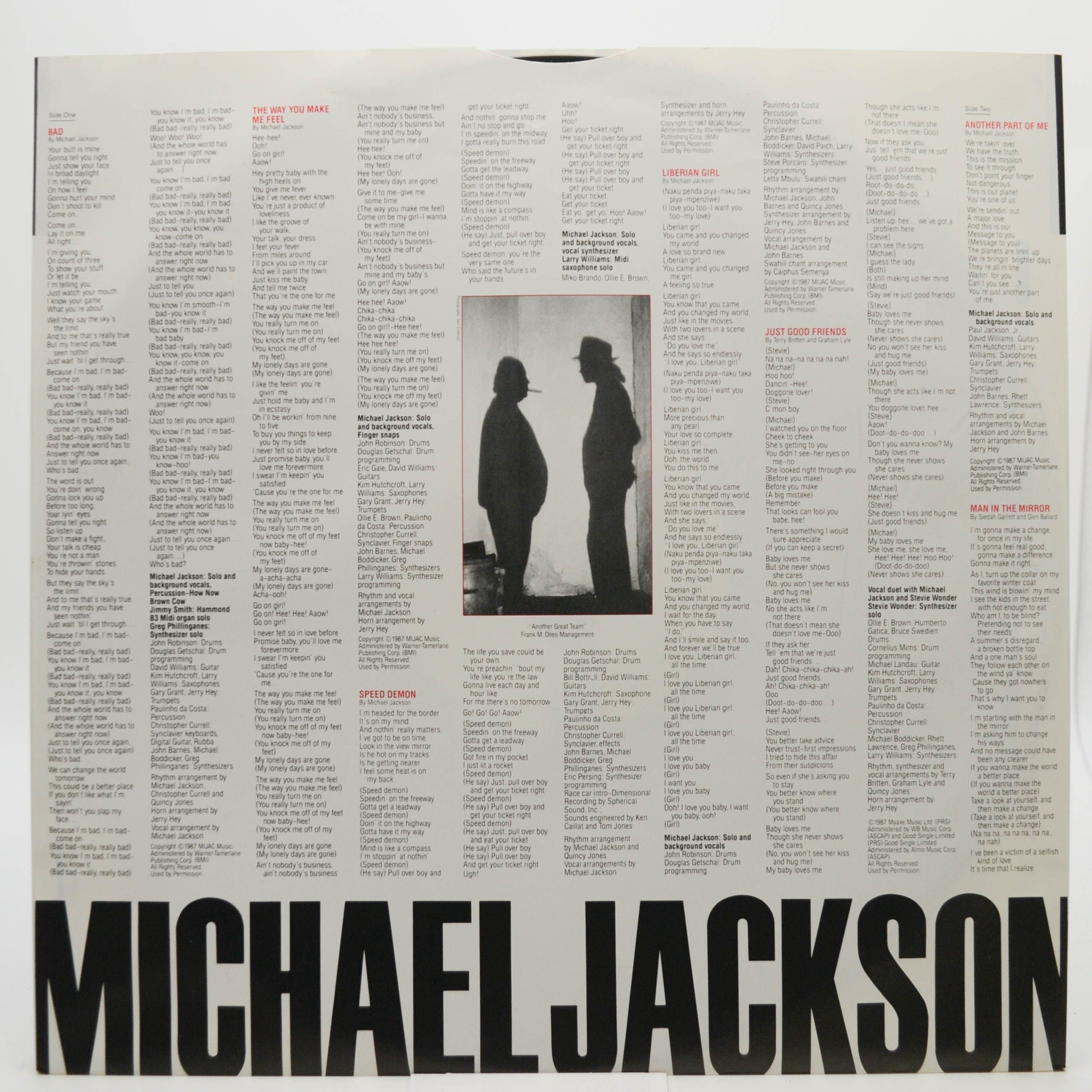 Виниловая пластинка Michael Jackson — Bad, 1987