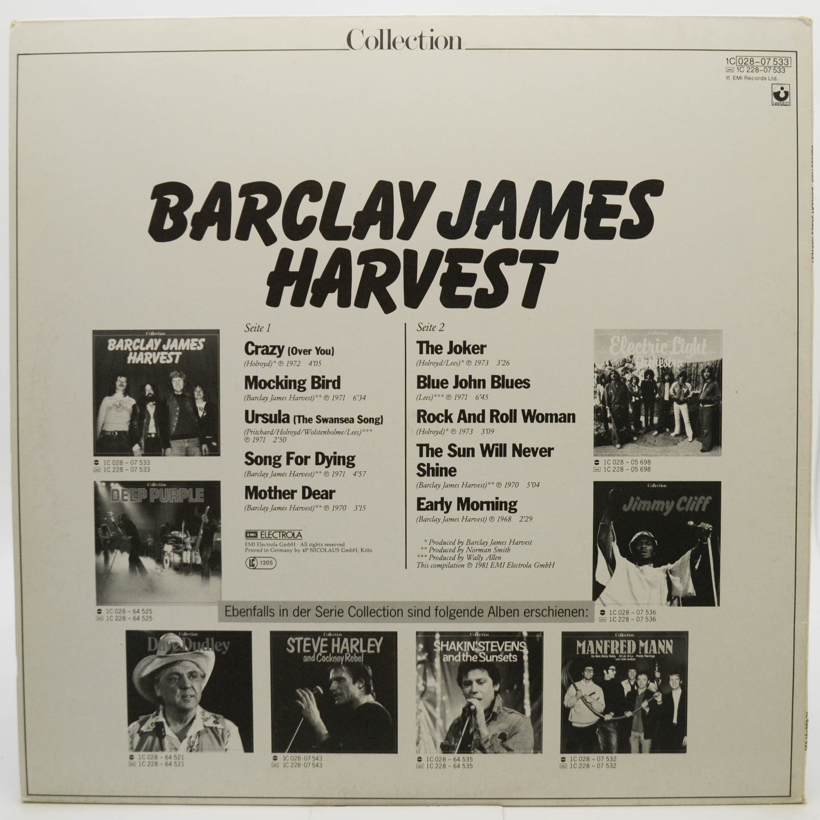 Виниловая пластинка Barclay James Harvest — Collection, 1981