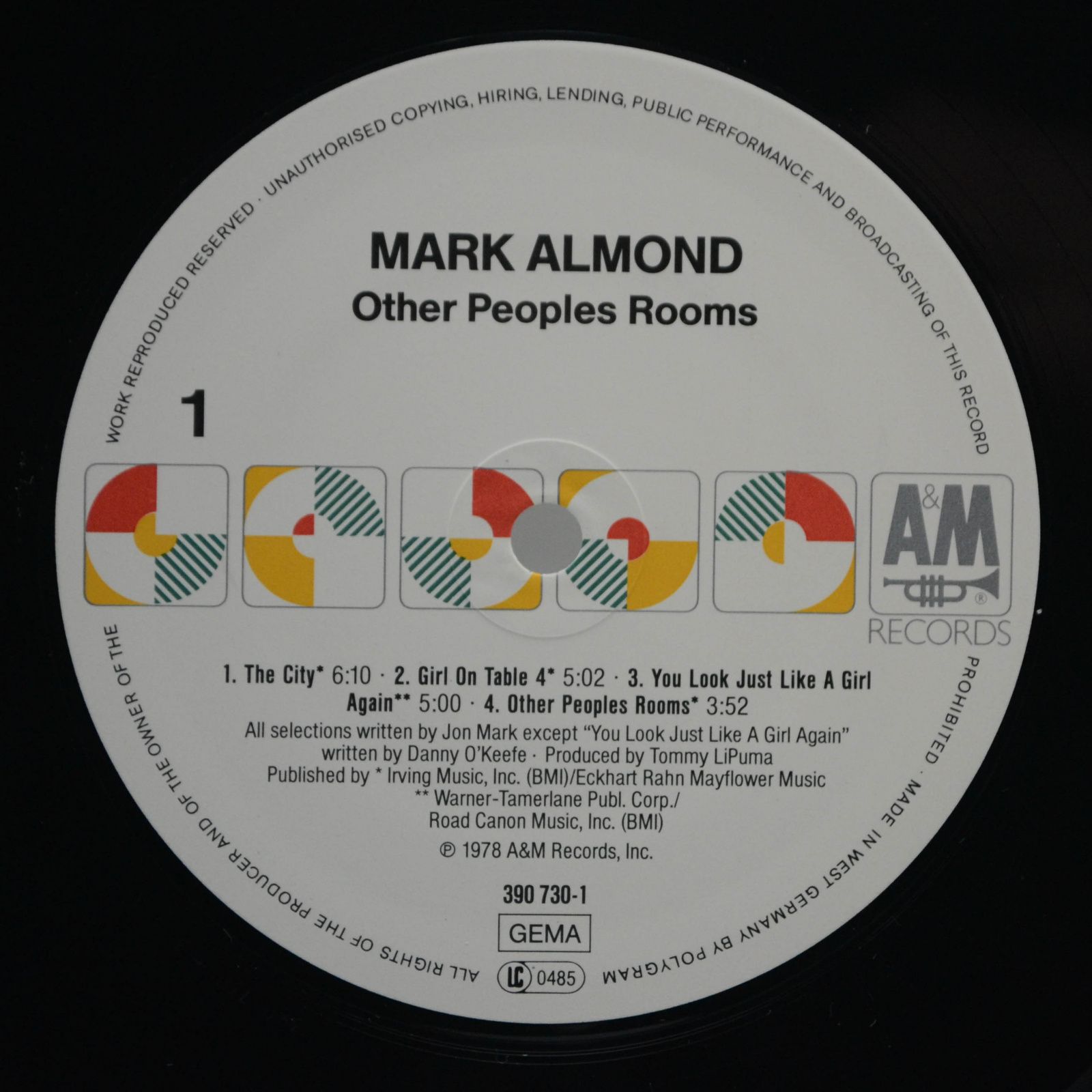 Виниловая пластинка Mark Almond — Other Peoples Rooms, 1978