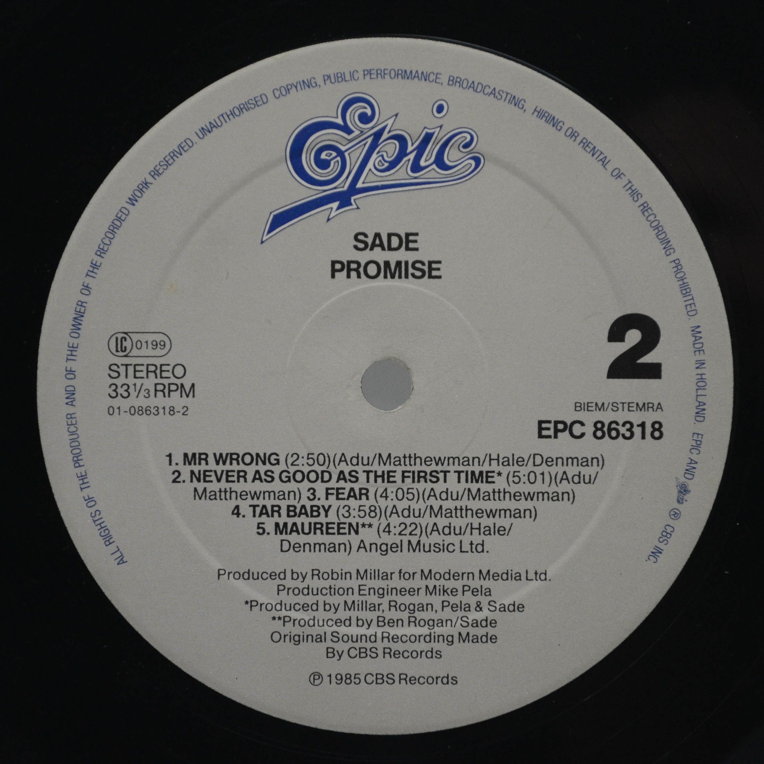 Sade — Promise, 1985