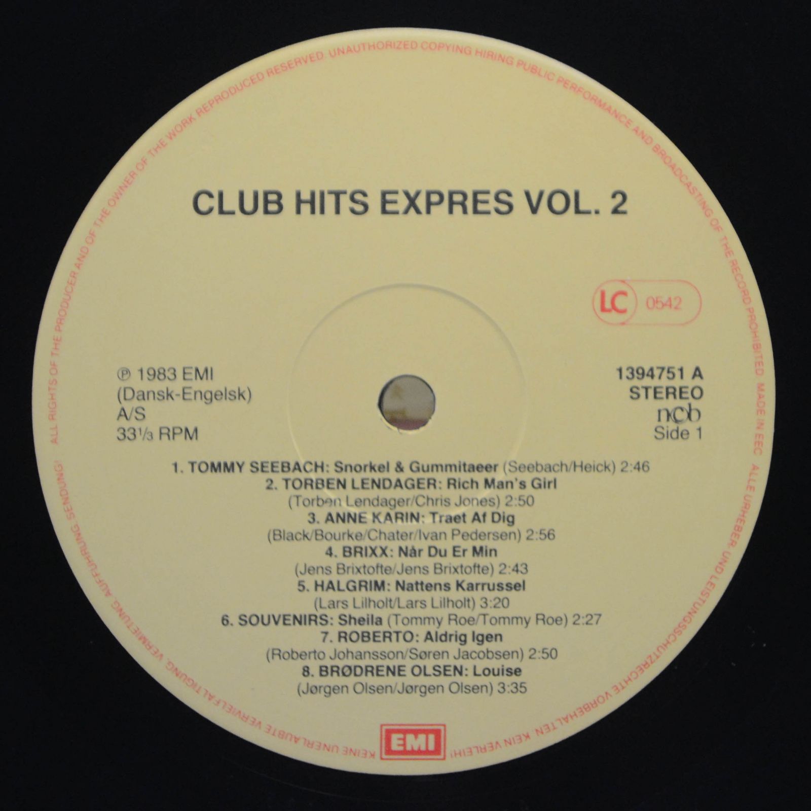 Various — Club Hits Vol. 2, 1983
